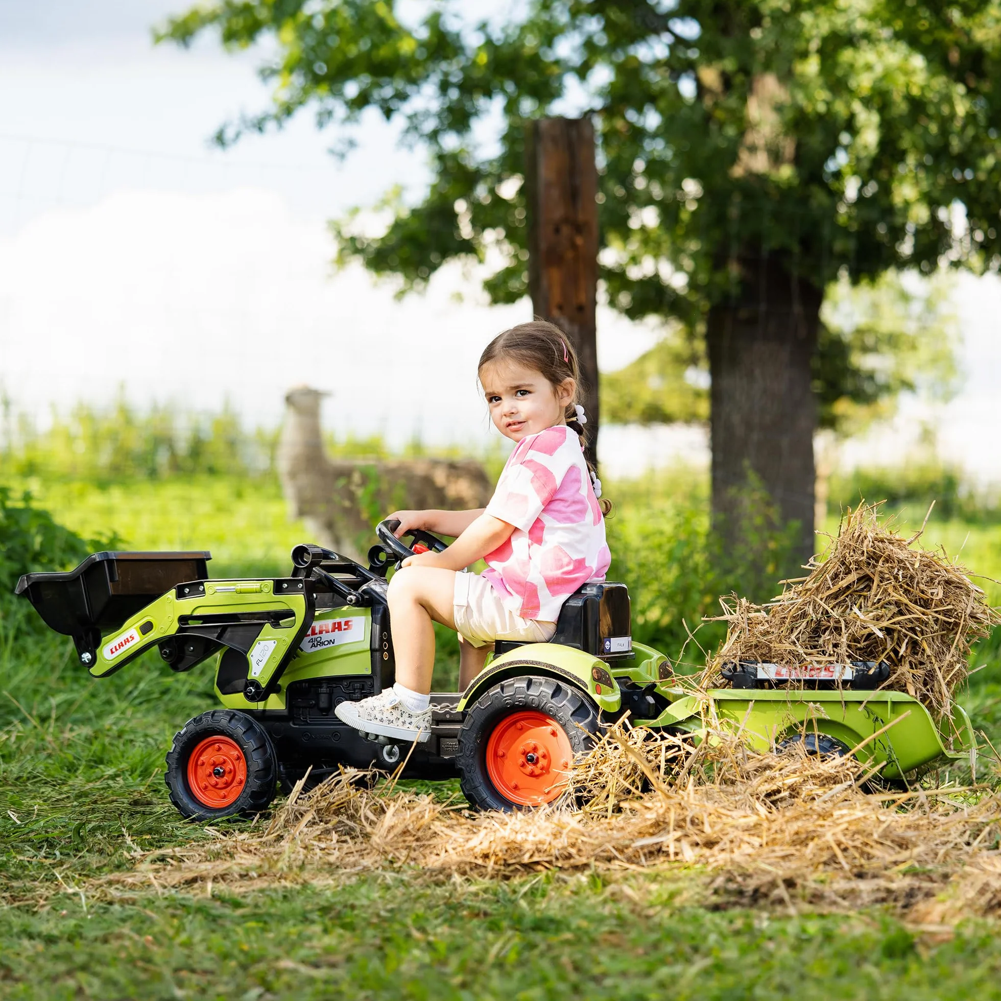 Falk Claas Arion 410 Traktor z Przyczepą 162 x 42 x 53 cm 8 kg