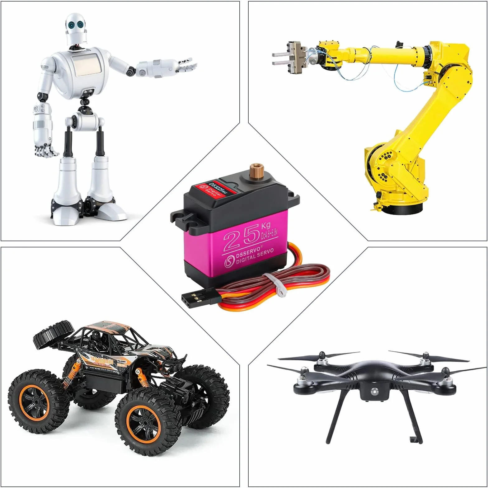 Serwo cyfrowe sterowane radiowo, 25 kg, wodoszczelne, serwo High Torque, cyfrowy serwo, modelarstwo, metalowa przekładnia, serwo 180°, serwa DS3225 do samochodów RC Auto Robot 1/10 1/8