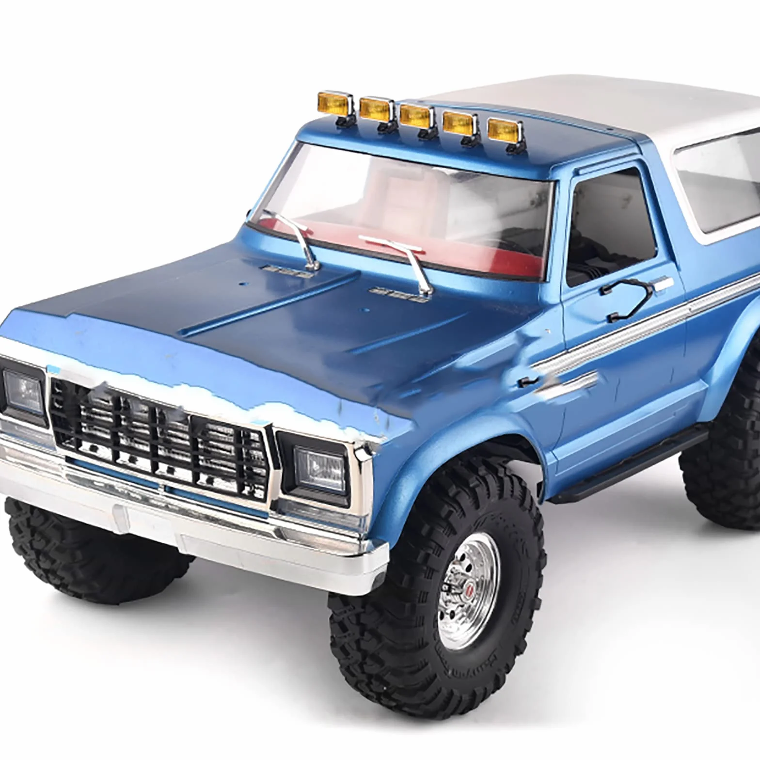 LICHIFIT 20MM prostokątny reflektor Retro Simulation Electroplated Reflector Searchlight Headlight dla 1:8 1:10 RC Car