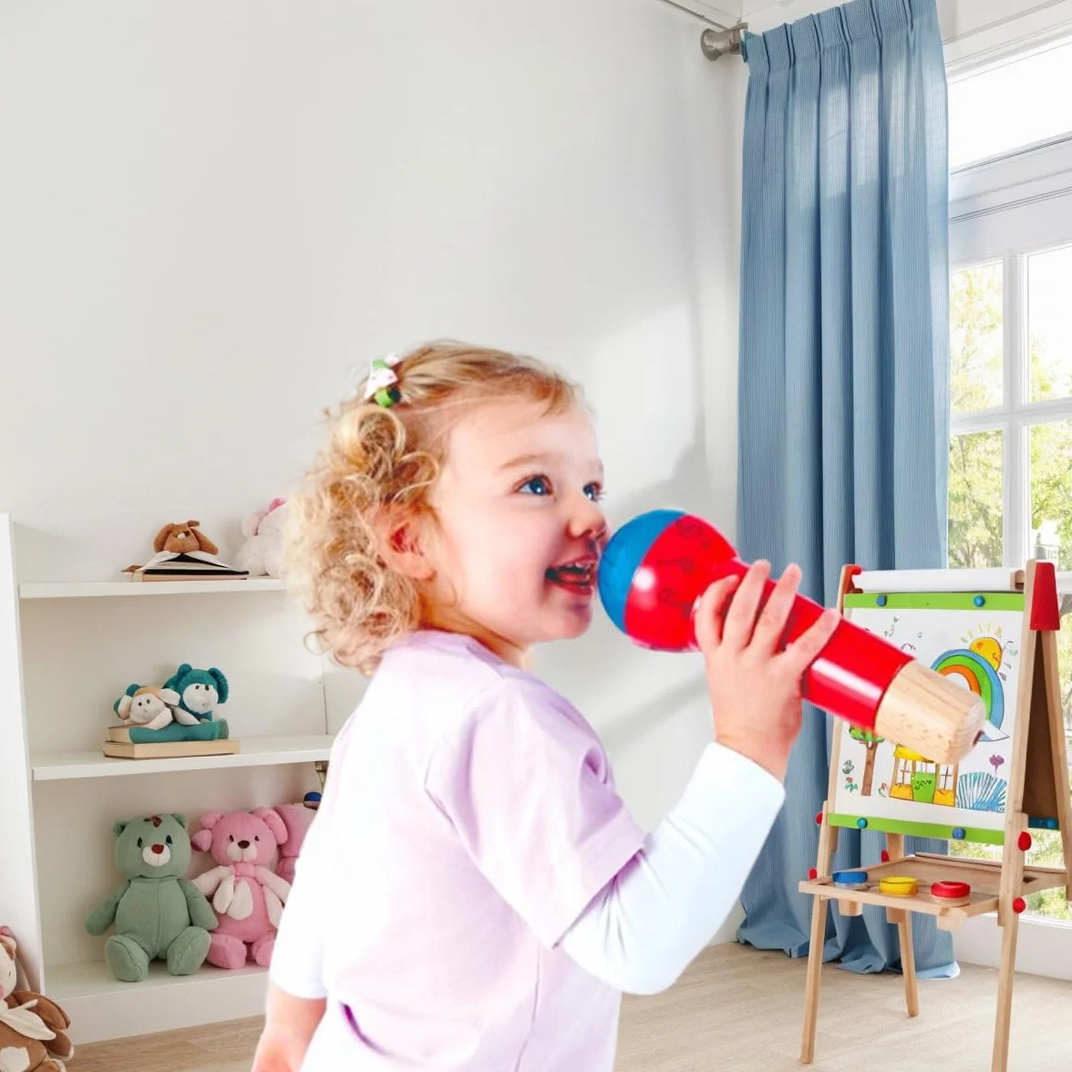 Hape Mighty Echo Microphone , Battery-Free Voice Amplifying Microphone Toy for Kids 1 Year and Up