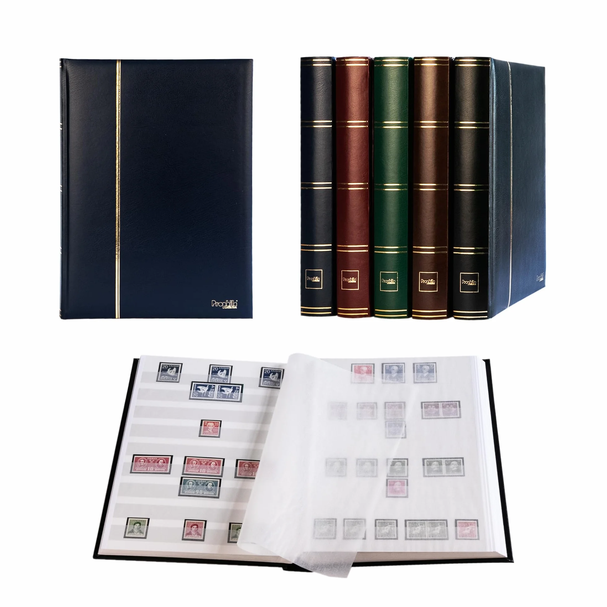 Prophila 60 białych stron album znaczków pocztowych okładka watowana niebieski okładka