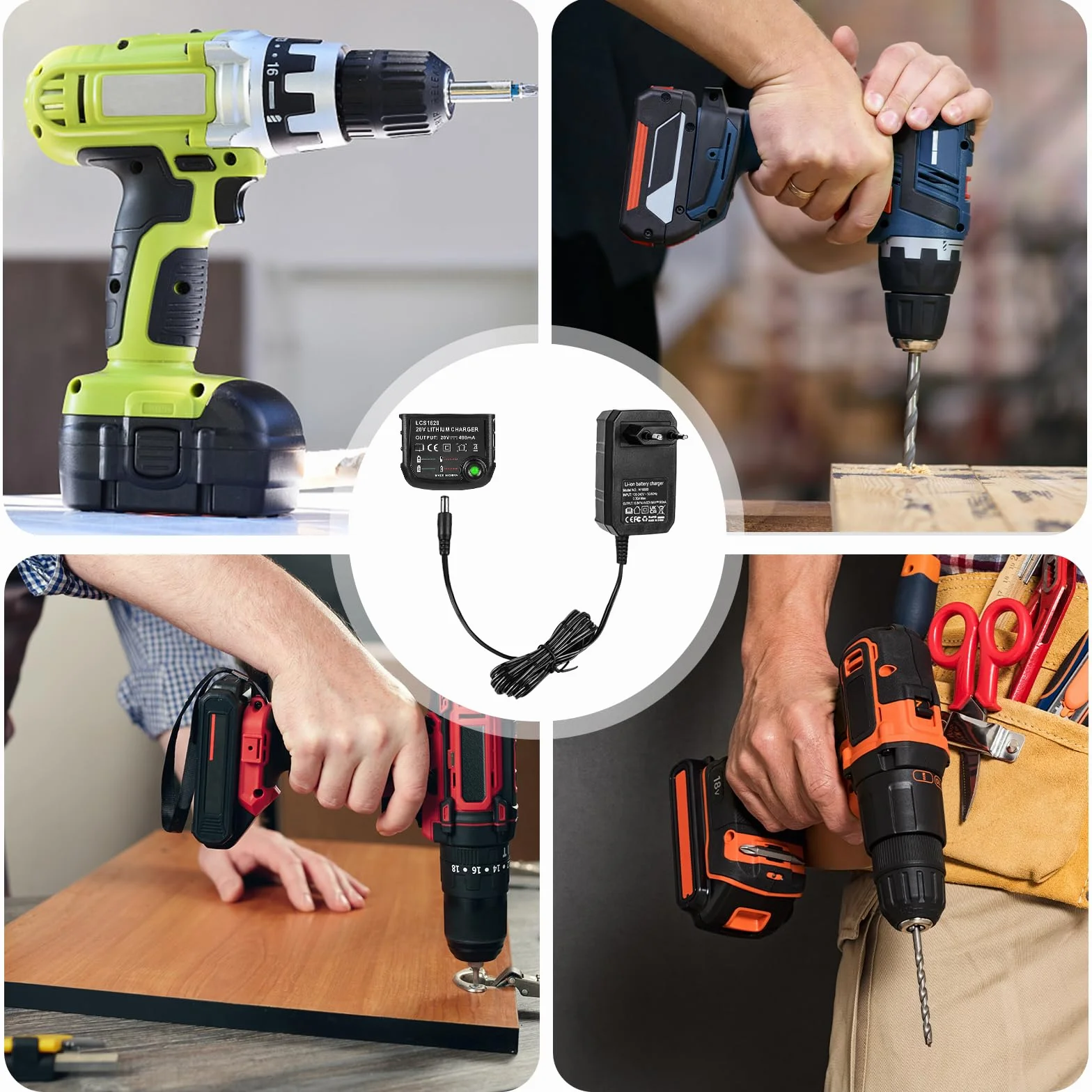 Ładowarka 18 V/20 V, kompatybilna z Black & Decker: ładowarka 18 V/20 V, akumulator litowo-jonowy BL2018 BL2018-XJ LBXR20-OPE LBXR20 LBX20 LBX4020 LBXR2020-OPE BL118 55555 LB. XR16