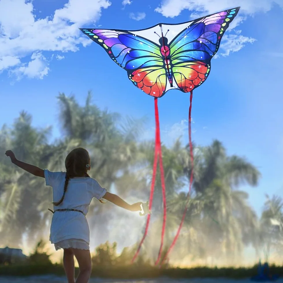 Latawiec latający motyl dla dzieci i dorosłych, plażowy, na lekki wiatr