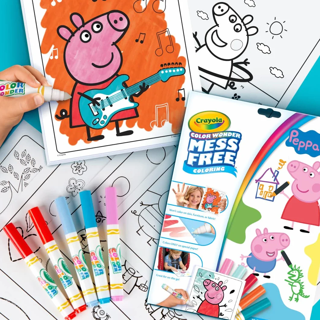 CRAYOLA Color Wonder - Peppa Pig Mess-Free Colouring Book (Includes 18 Colouring Pages & 5 Magic Color Wonder Markers)