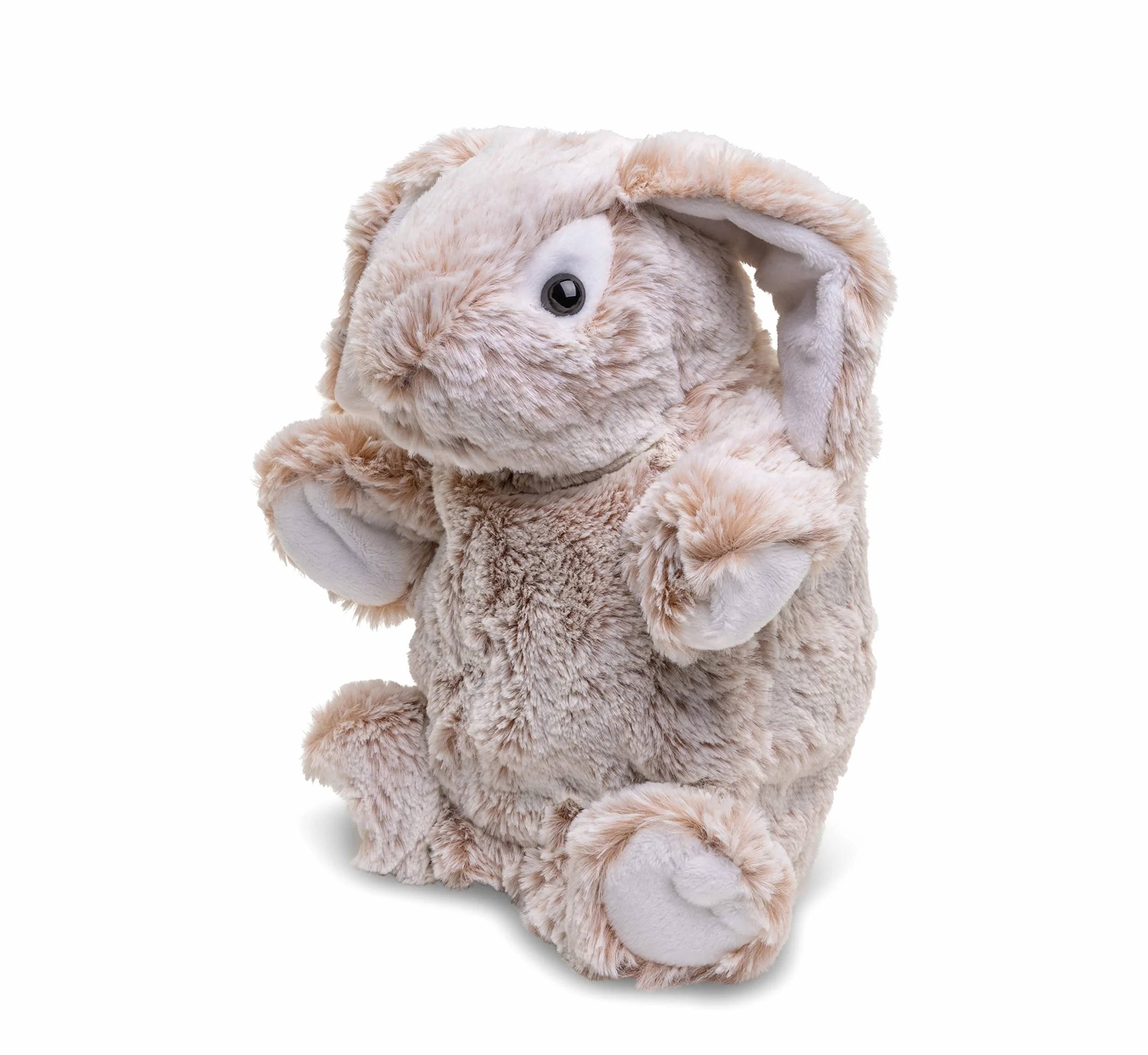 Uni-Toys - pacynka zając (brązowo-nakrapiany) - 24 cm (wysokość) - pluszowa lalka, królik - pluszowa zabawka, przytulanka