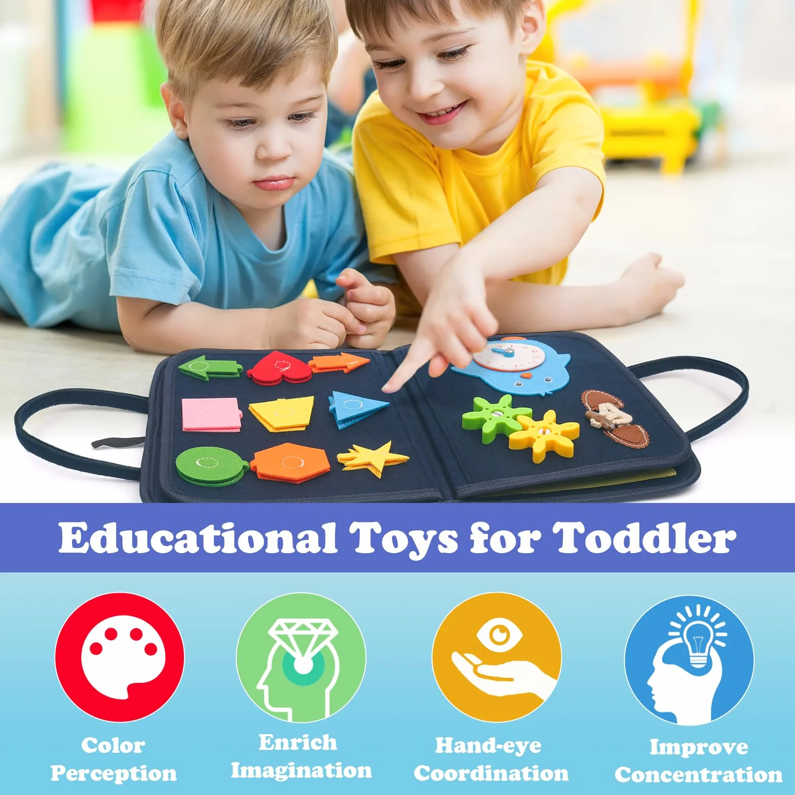 Withosent Busy Board 4-warstwowa Montessori deska do ćwiczeń dla dzieci 3-4 lata