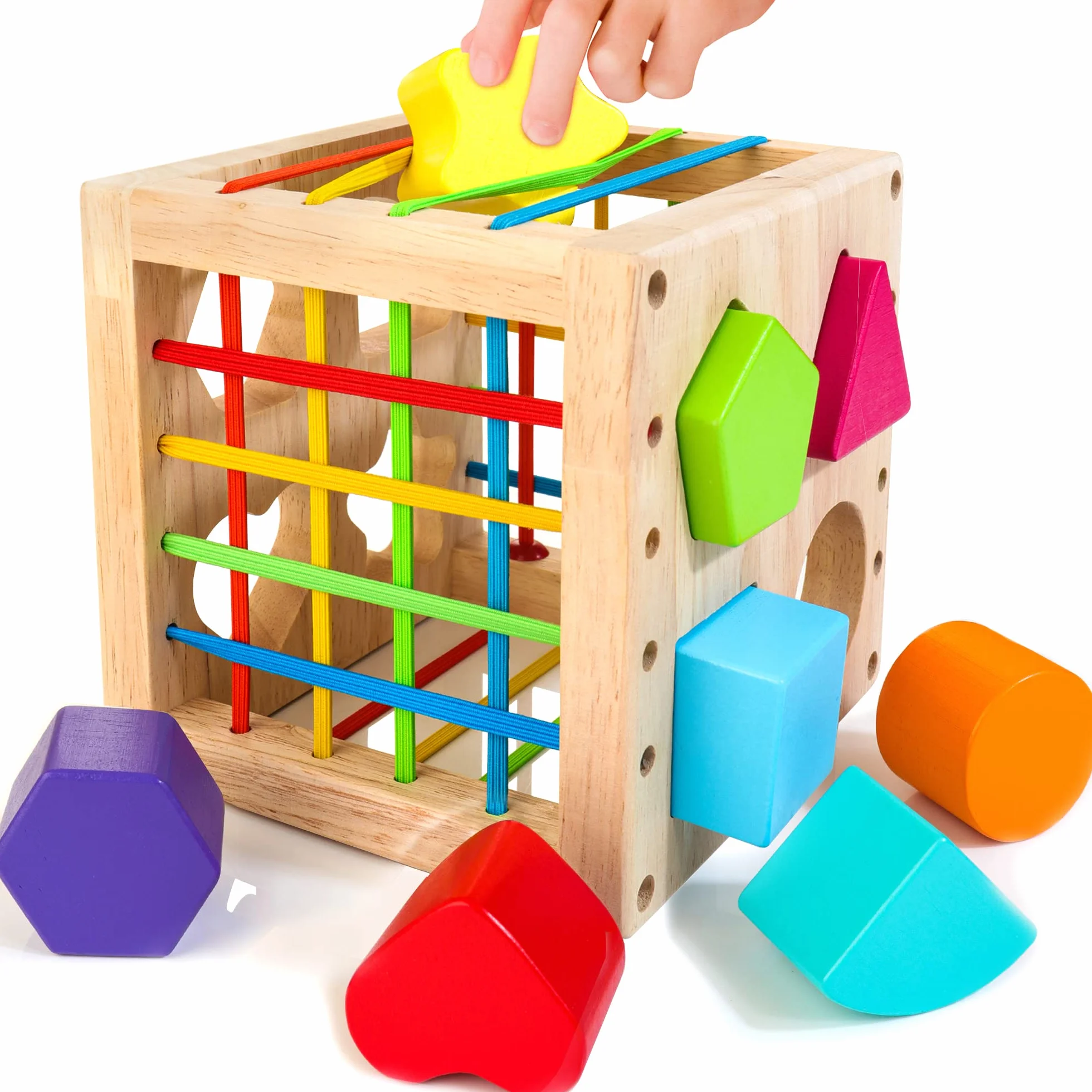 Montessori zabawki edukacyjne do wyboru przez 1 rok, gra edukacyjna z 8 blokami, drewniana zabawka dla dzieci chłopców dziewcząt w wieku 1 2 3 lat