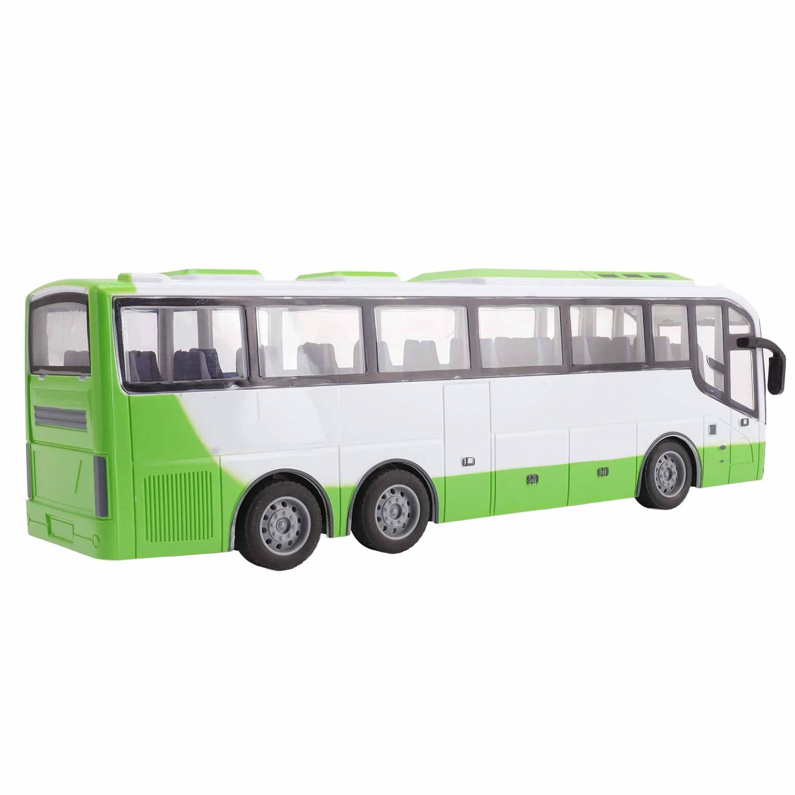 Duży 1/30 Zdalnie Sterowany Autobus Zabawki RC Model Autobusu żywa Elektryczna Symulacja Edukacyjna z Pilotem do Zabawek dla Dzieci (Biały zielony)