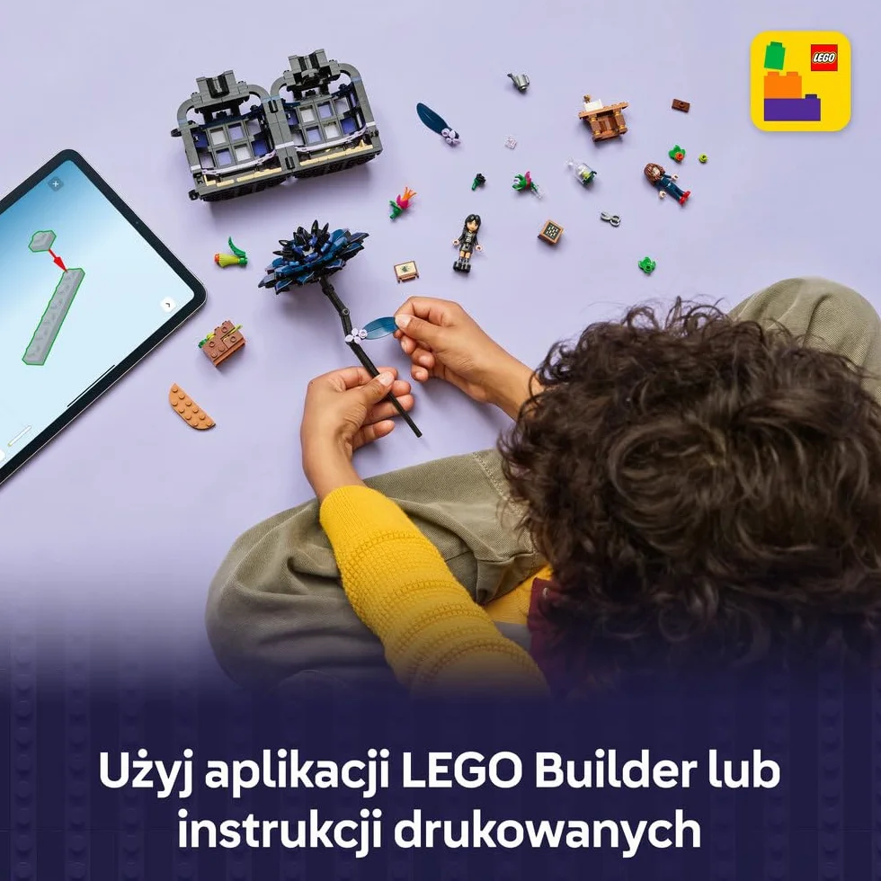 LEGO Wednesday Kwiat czarnej dalii zestaw z małą szklarnią i minilaleczkami 76784 dla dzieci od 9 lat
