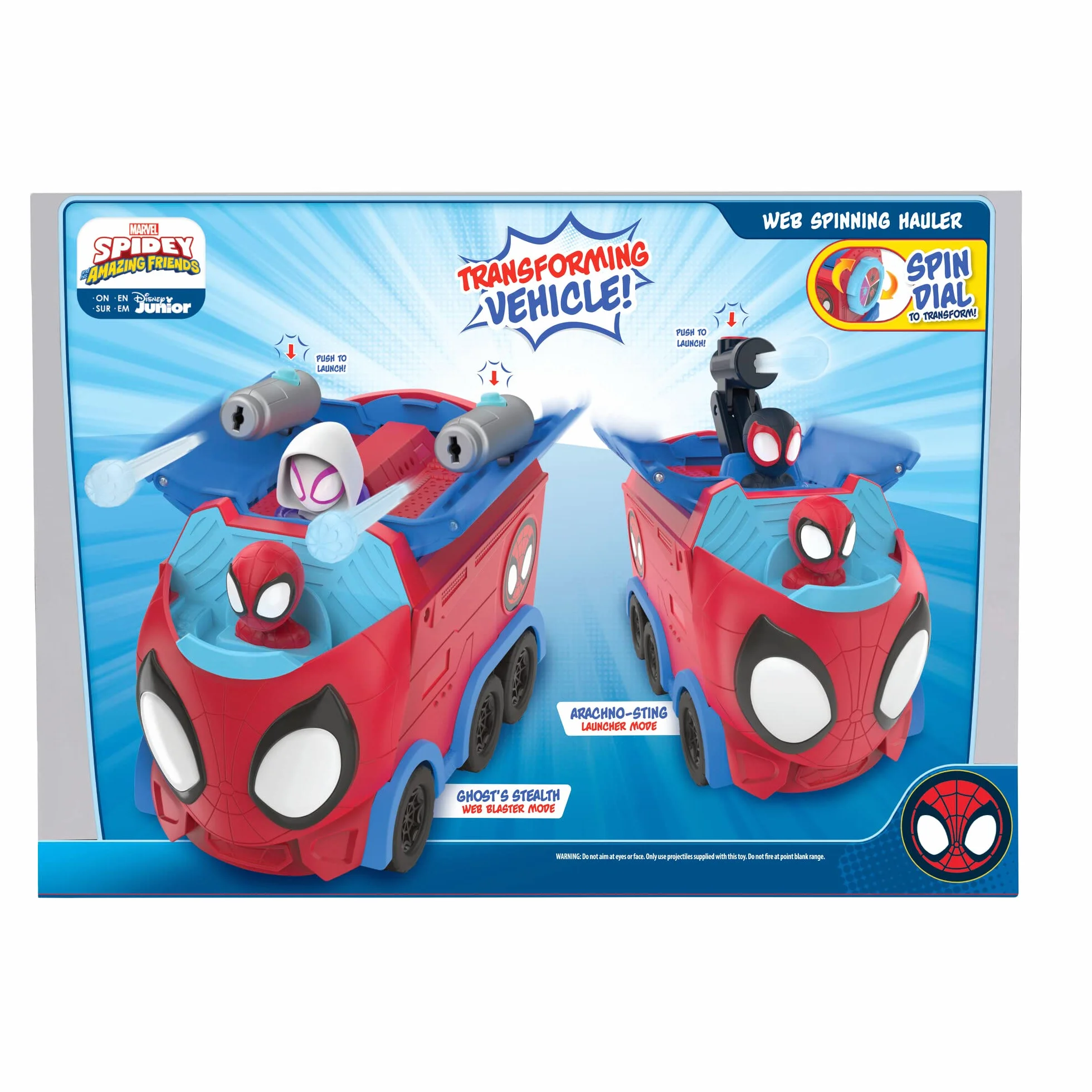 Spidey and His Amazing Friends toys Web Dart Launcher, Three In One