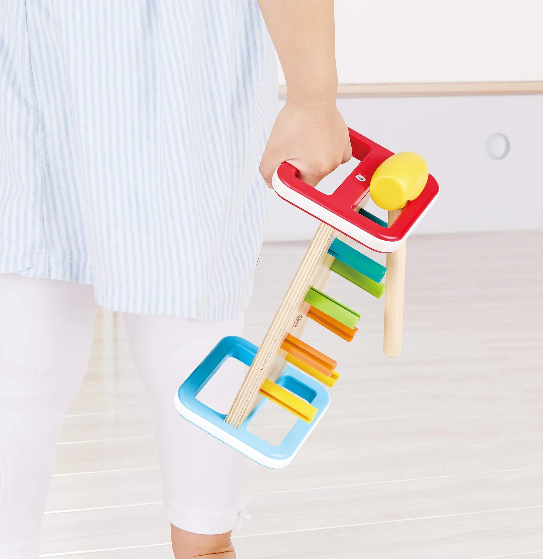 Hape E0506 Rainbow Pounder - Colourful Wooden Toy for Toddlers