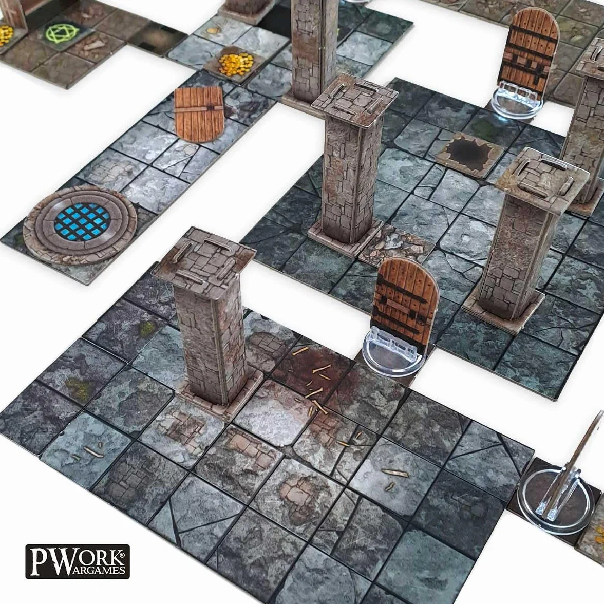 The Dungeon RPG modułowe płytki mapowe, dwustronne płytki kartonowe
