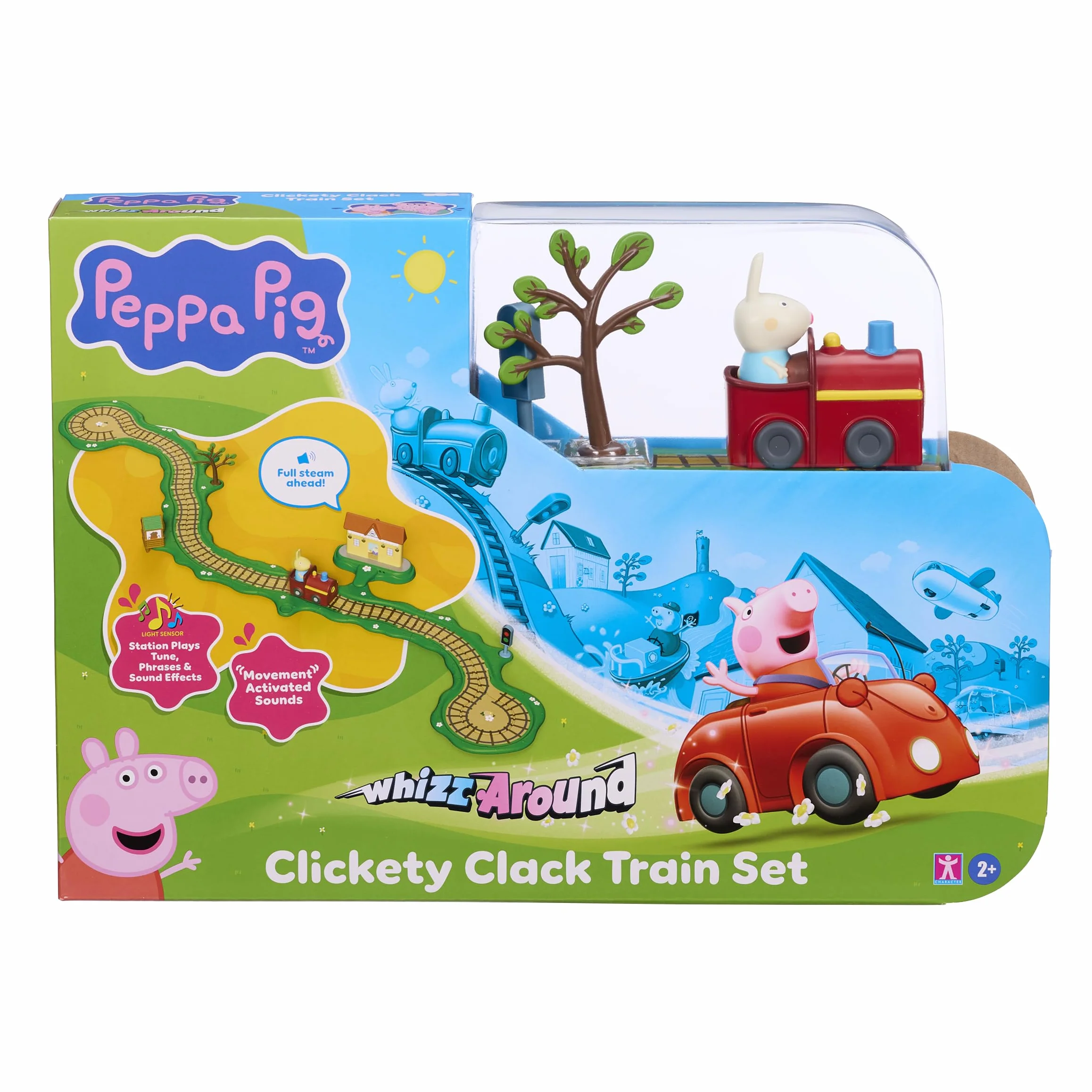 Peppa Pig Whizz Around Clickety Clack Train Set, Motorised Vehicles, Track Toys, Pre-school Toys
