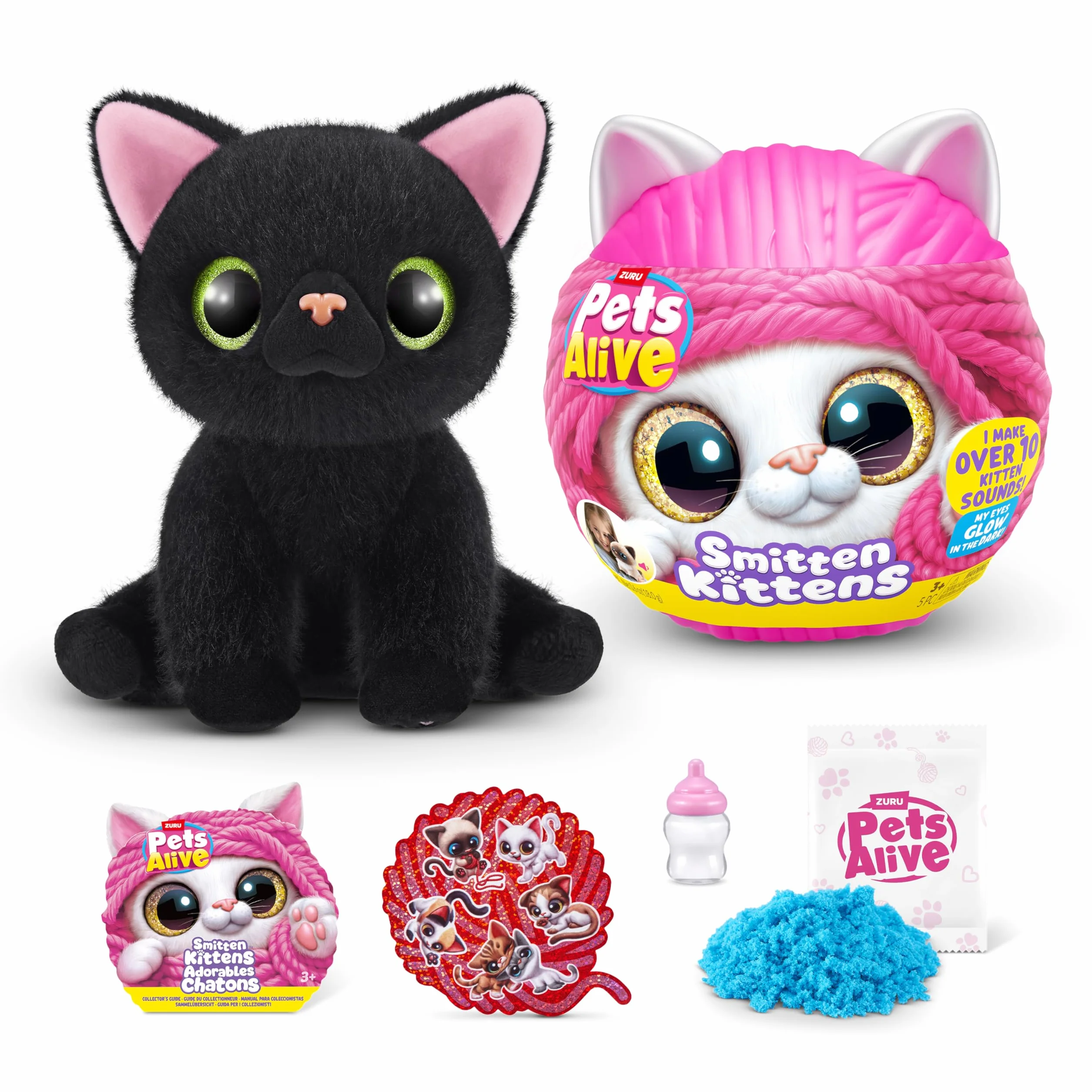 Pets Alive Smitten Kittens Surprise Lucky Interactive Electronic Pet Kitten 10 dźwięków ultra miękkie pluszaki