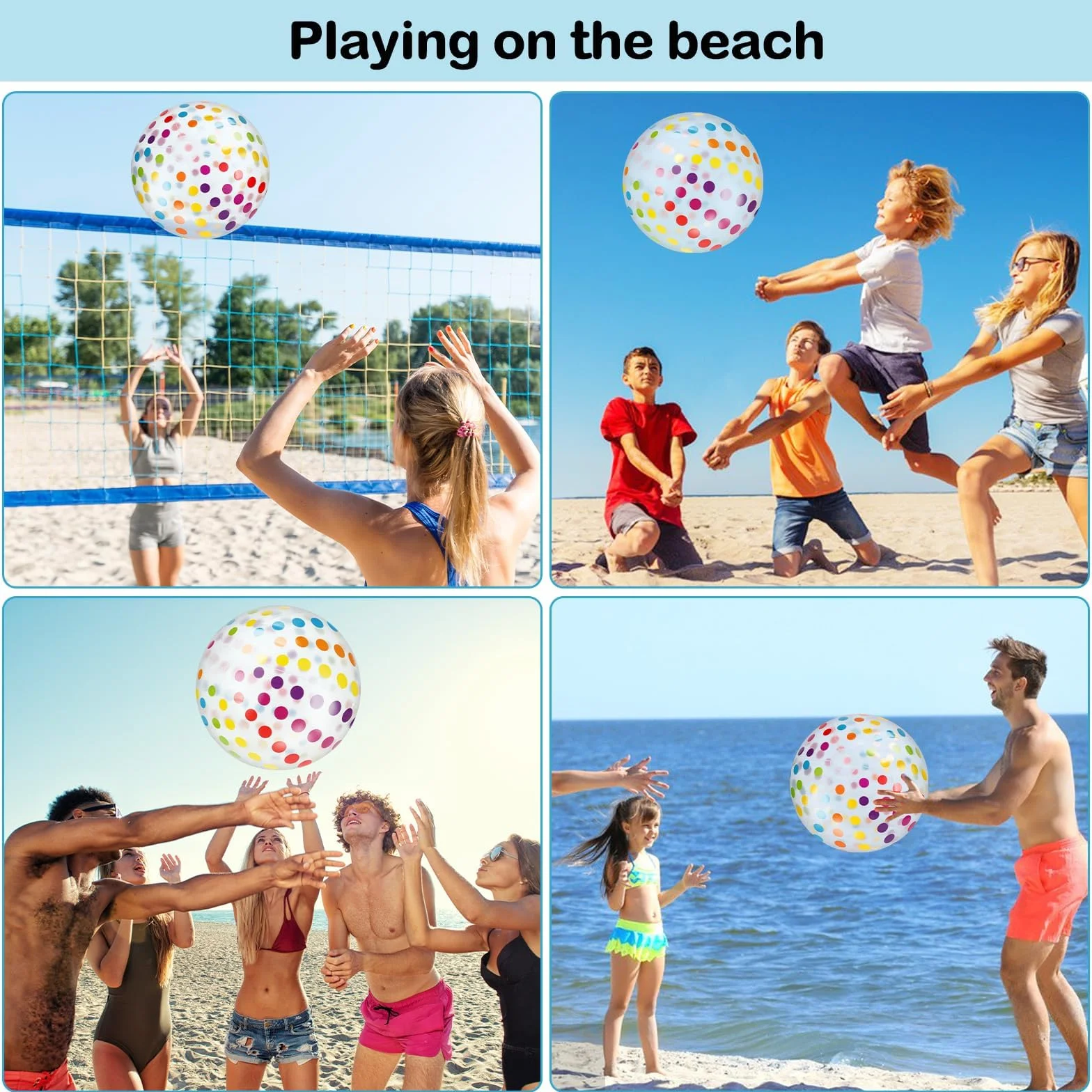 Nadmuchiwana piłka wodna tęczowa 40 cm do pływania basen plaża