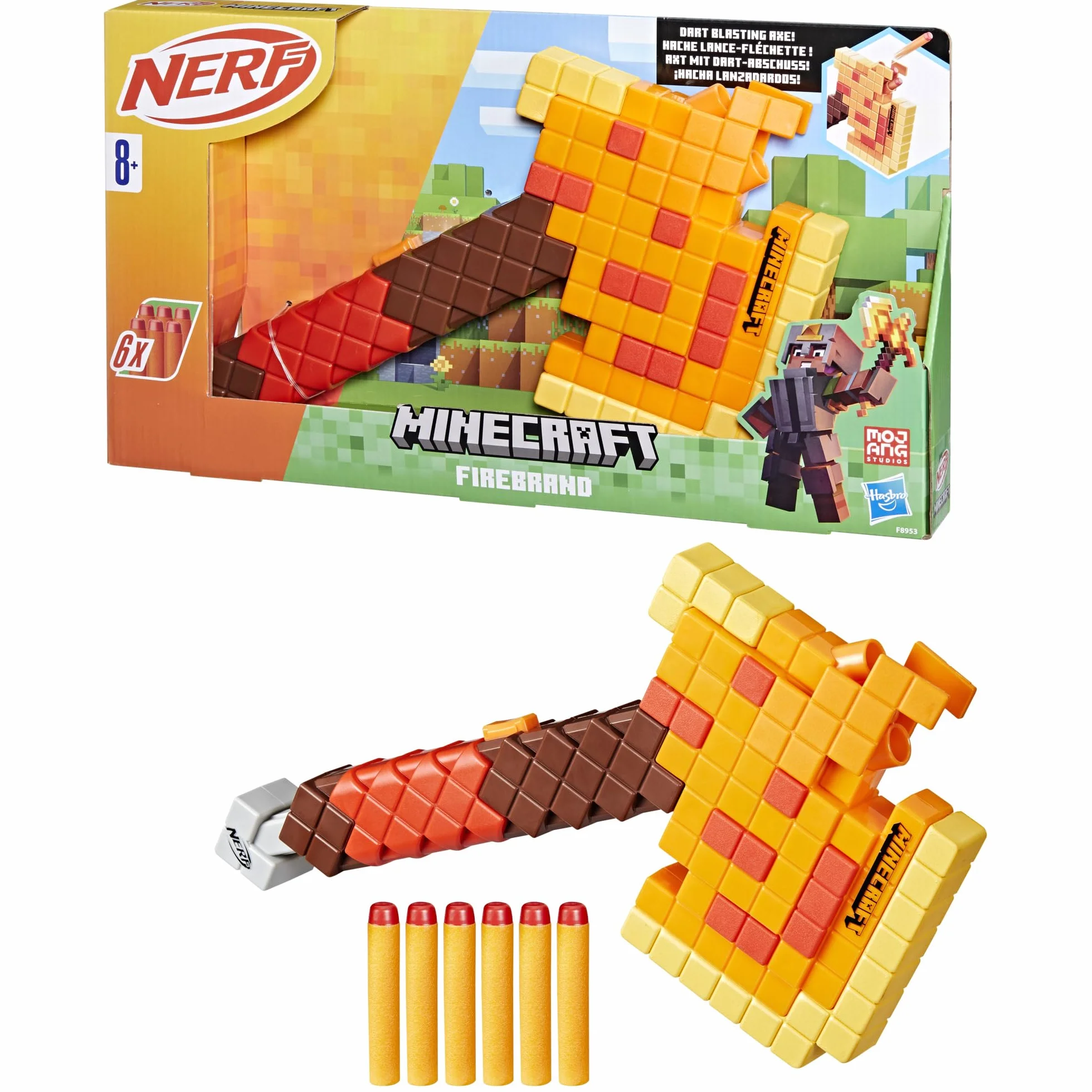 NERF Strzelający strzałkami topór Nerf Minecraft Firebrand