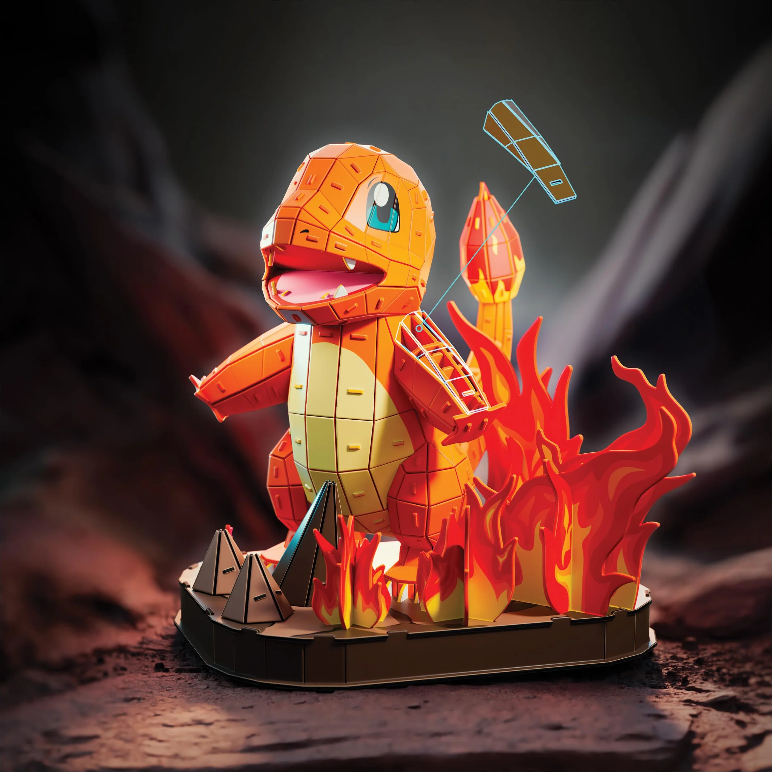 4D Build, Pokémon Charmander 3D figurka do złożenia, Figurki Pokémon do zbierania, Puzzle 3D dla dorosłych i nastolatków, 241 elementów, dla osób w wieku od 12 lat