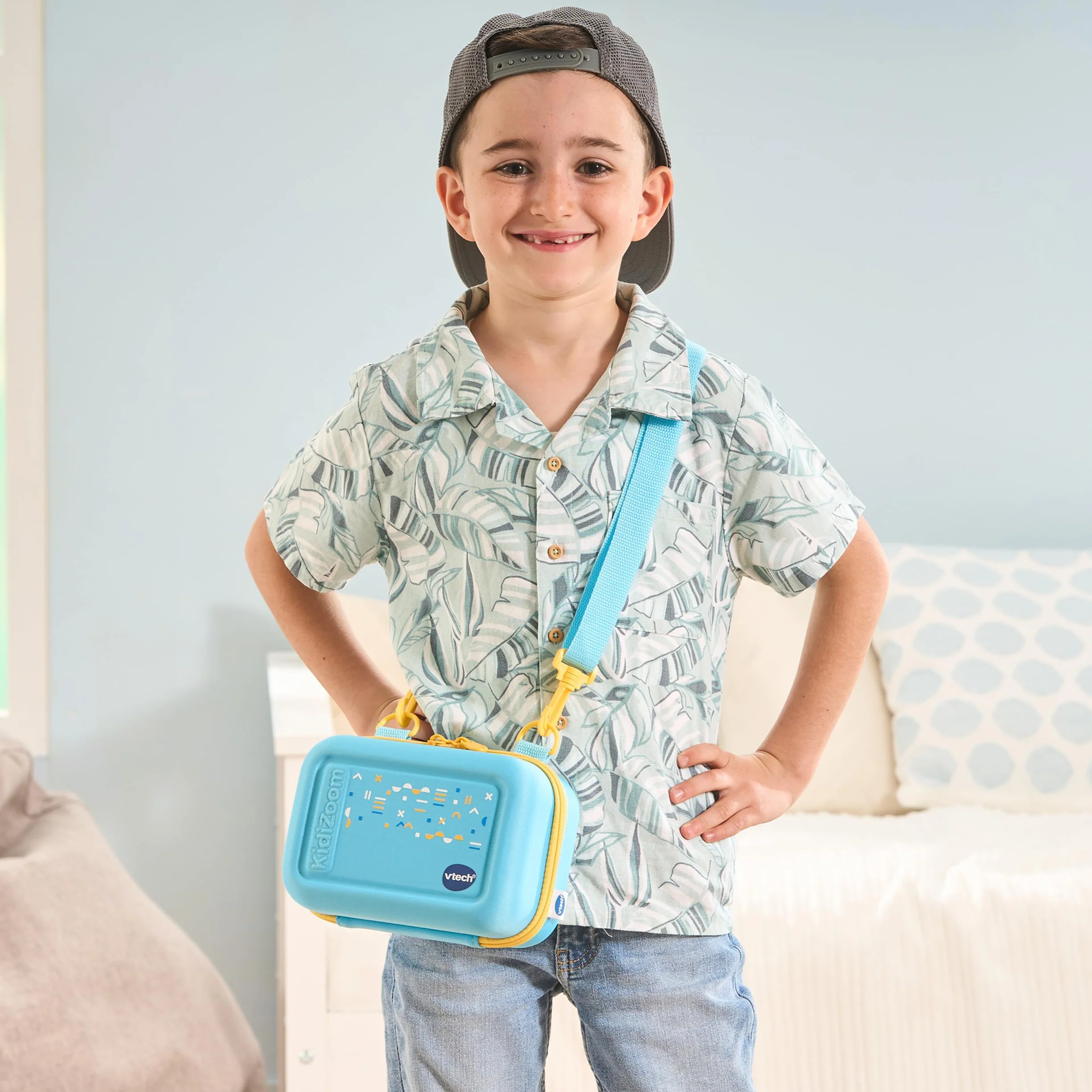 VTech KidiZoom Duo Pro Bundle z bezpłatną torbą – tylko na krótki czas – aparat dziecięcy z 2 kamerami, funkcją zdjęć i wideo, grania, odtwarzaczem muzyki i wieloma innymi, niebieski