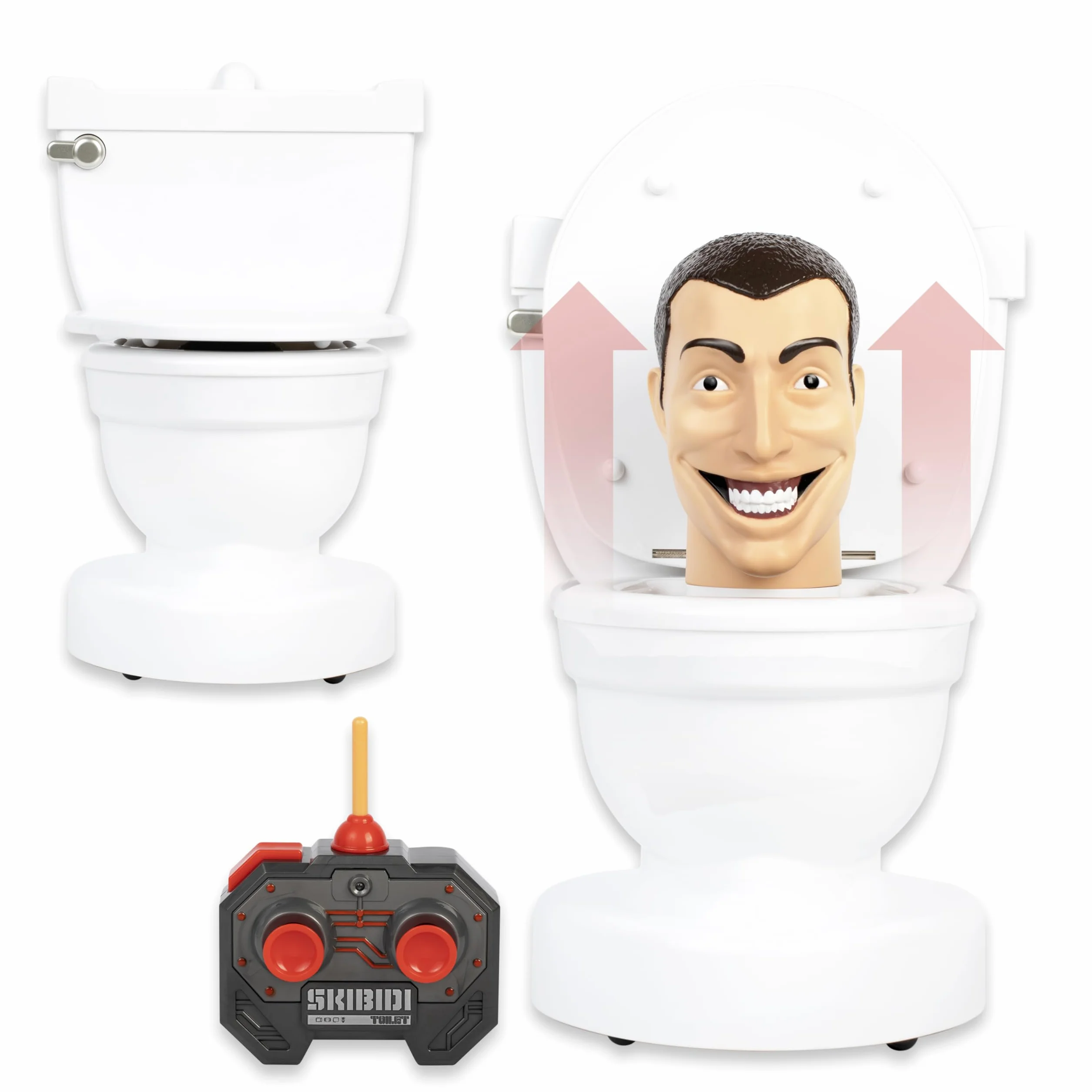 SKIBIDI Toilet Deluxe Toilet RC, YouTube Animation Sensation, pilot zdalnego sterowania, figurka akcji, oficjalnie licencjonowany gadżet toaletowy