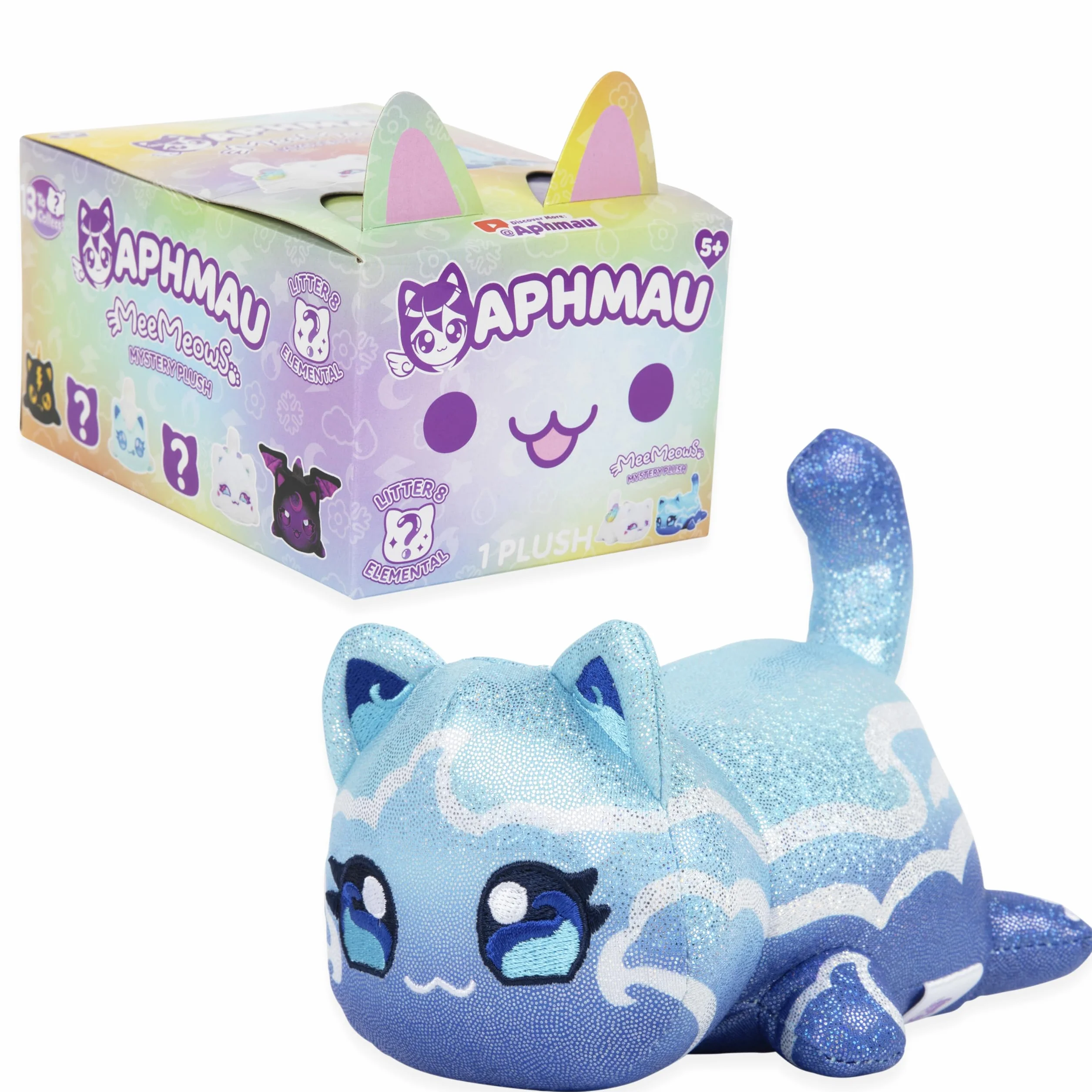 Aphmau MeeMeow Mystery Plush 15.2 cm – seria 8, kanał gier YouTube Minecraft, Blind Box, 1 z 8 możliwych, zabawny element MeeMeows inspirowany Minecraftem, oficjalny produkt