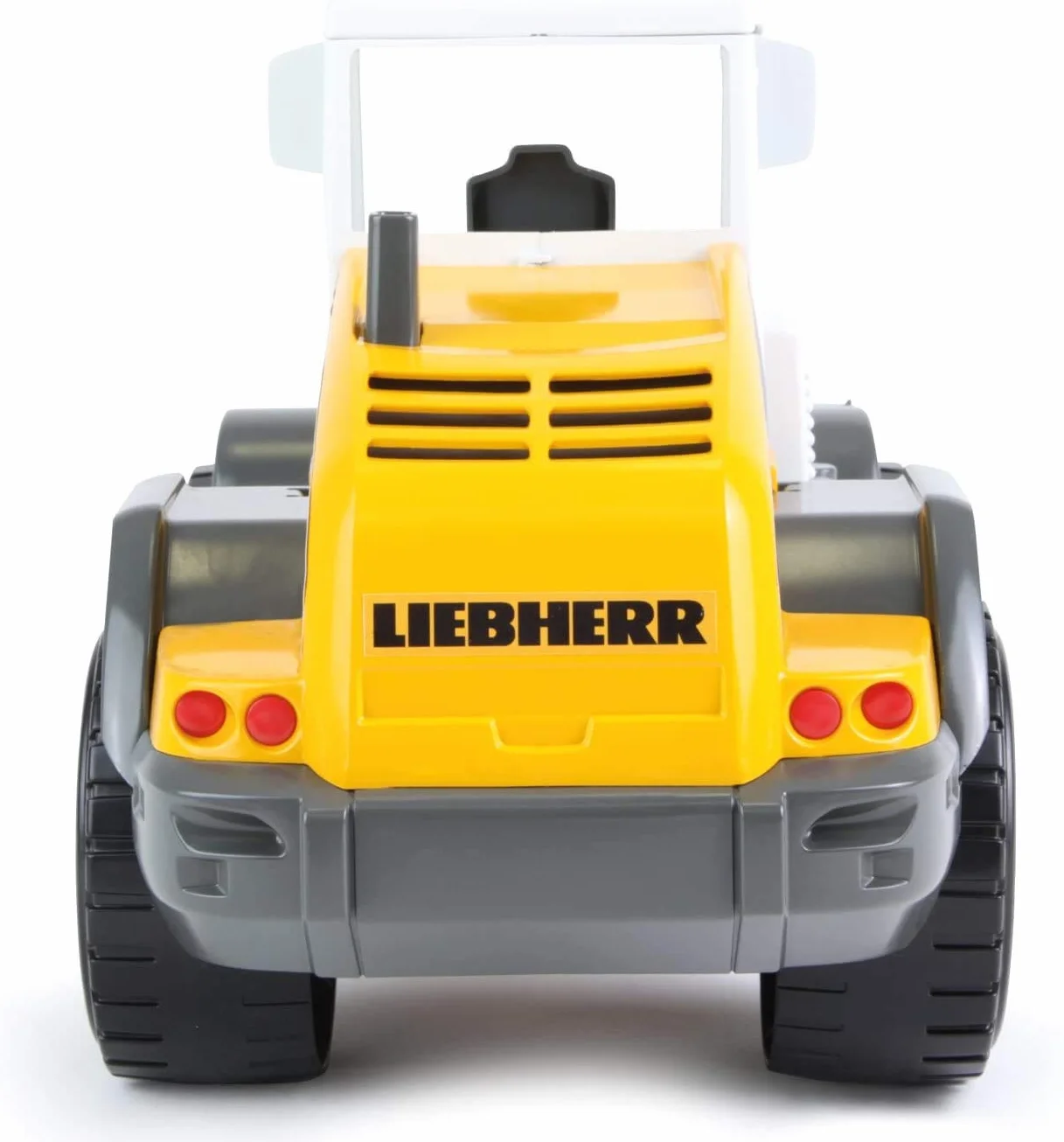 Lena Worxx Liebherr L538 Litronic 48 cm, realistyczny pojazd na plac budowy, wytrzymała zabawka z funkcjonalną szuflą i uchwytem, dla dzieci od 3 lat, żółta