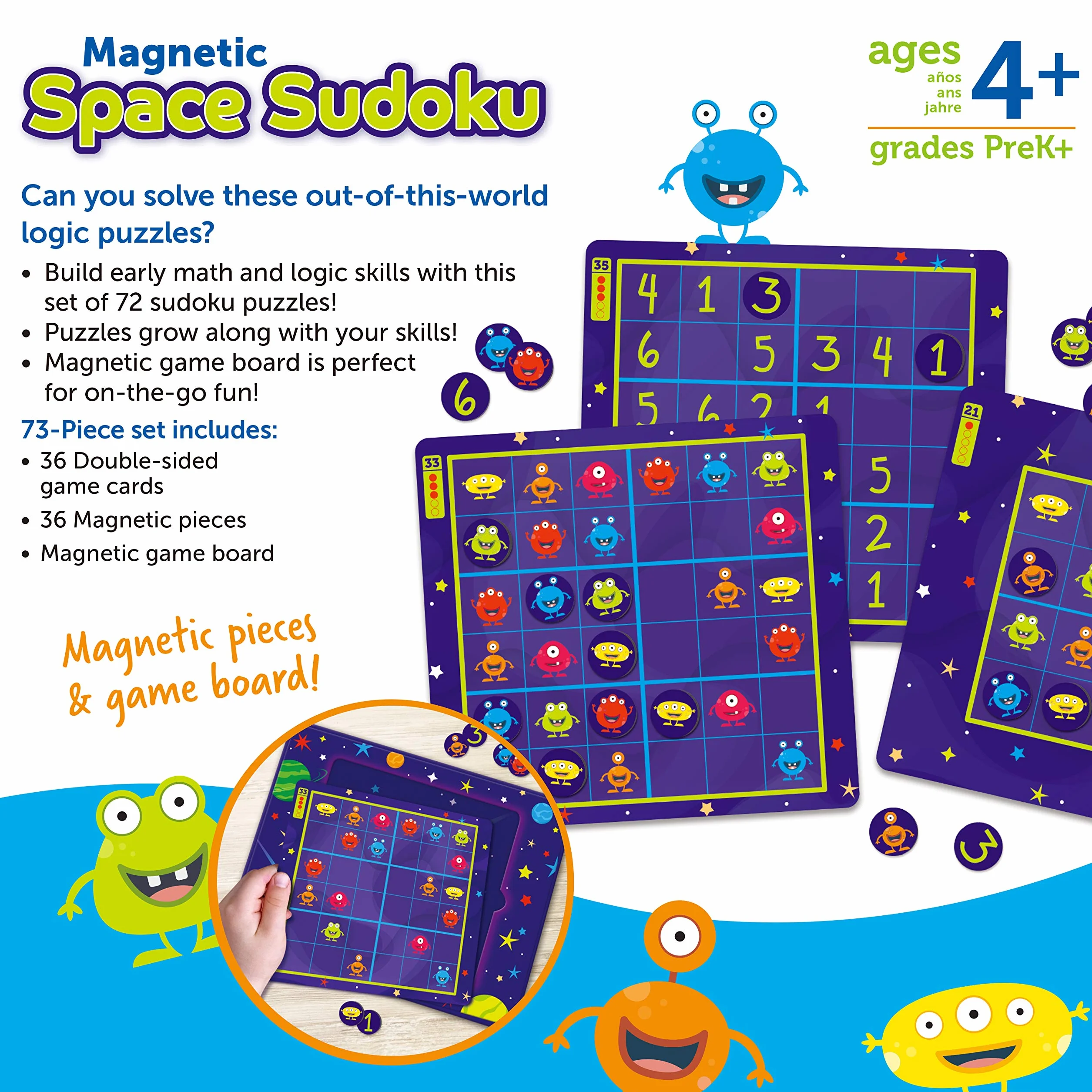 Learning Resources Magnetyczny Przestrzen Sudoku Puzzle Gra 73-Kawałek Zestaw