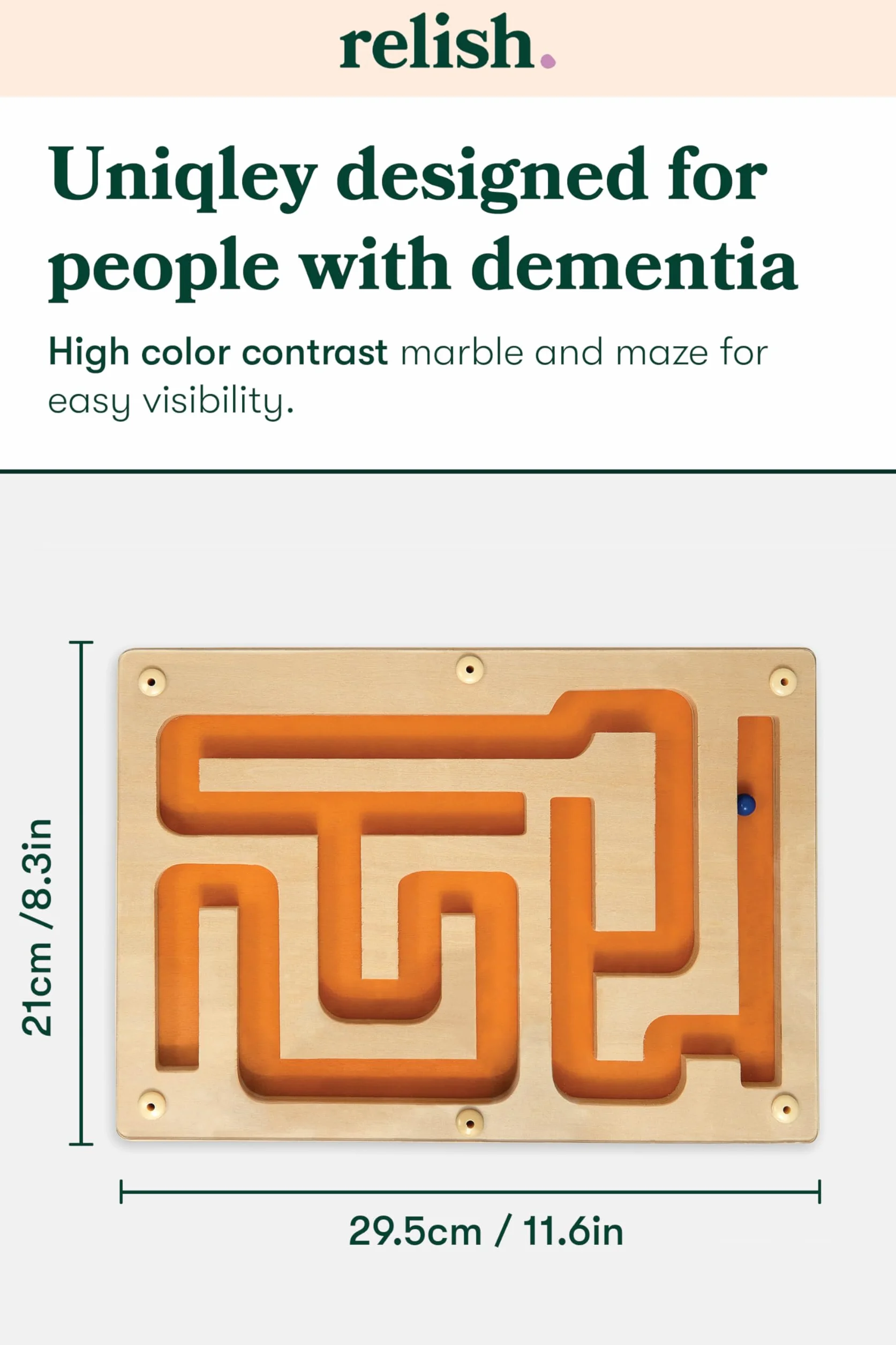 Relish Gra Marble Maze Track - gry i zajęcia z chorobą Alzheimera i demencją dla osób starszych/seniorów, poprawa umiejętności i koordynacji