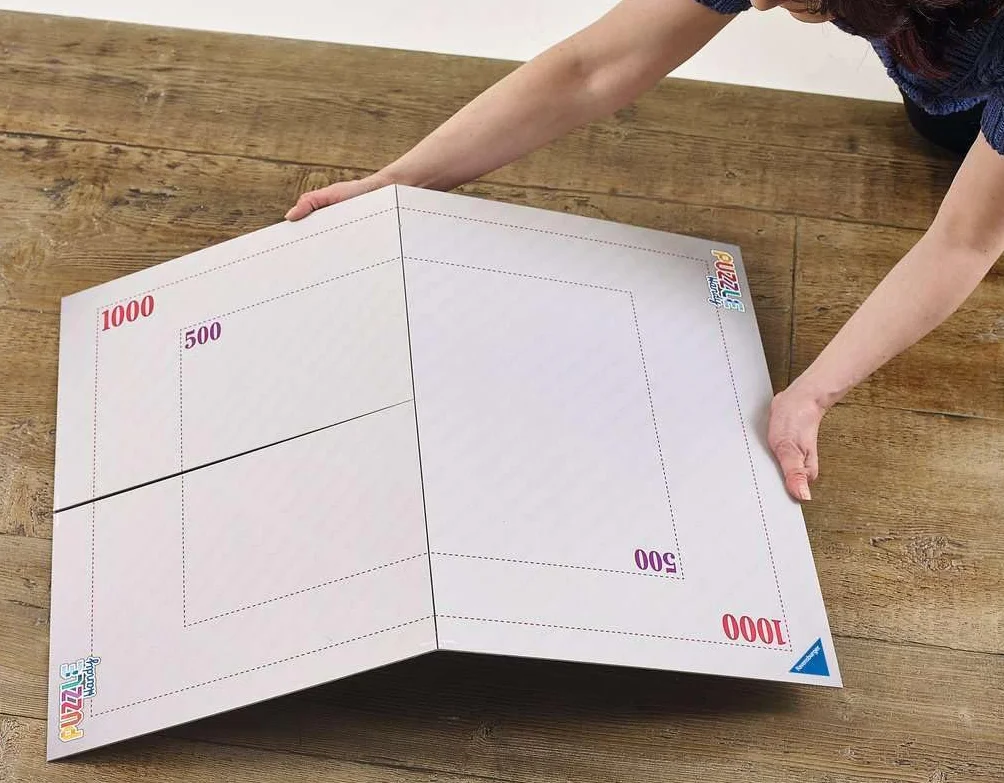 Ravensburger - Zubehör für Kinder- und Erwachsenenpuzzles 17971 - Faltbare Puzzleschale aus Pappe - Befestigungsklammern - Für Puzzles bis 1000 Teile - Zusammenbauen, Zusammenbauen, Aufbewahren