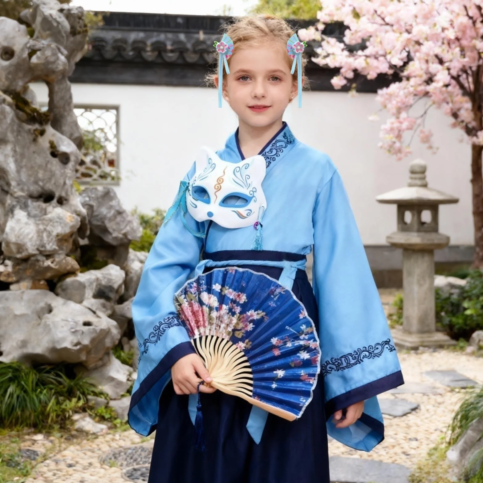 Kostiumy Hanfu dla dzieci, chińska tradycyjna odzież, chłopcy dziewczęta, chiński Cheongsam, starożytny kostium cosplay z akcesoriami do włosów
