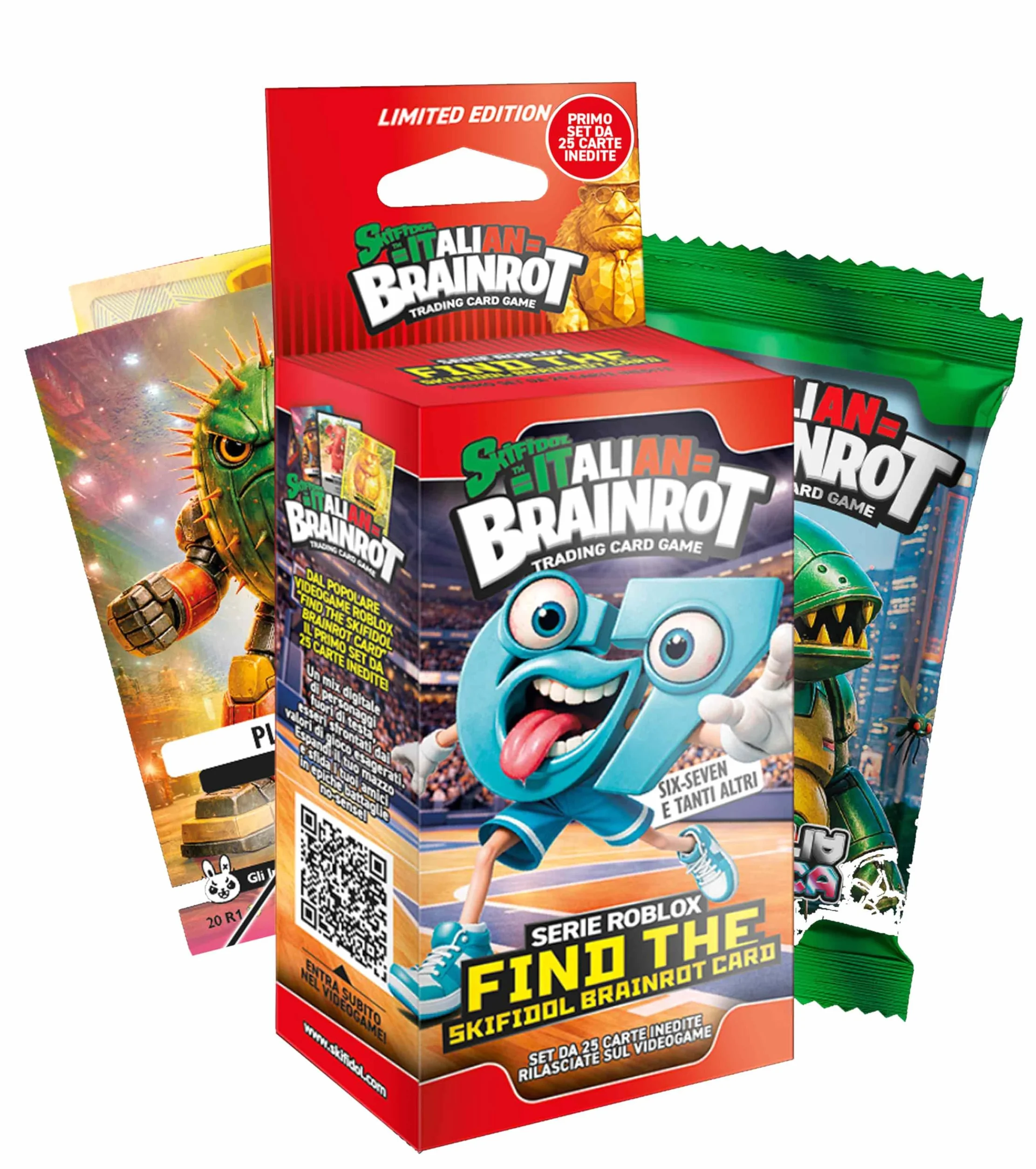 Generico Seria Roblox – Find The Skifidol Brainrot Card, Blister zawiera 25 niewydanych kart do gry i 14 kart do gry z serii Gamma - zestaw pierwszy
