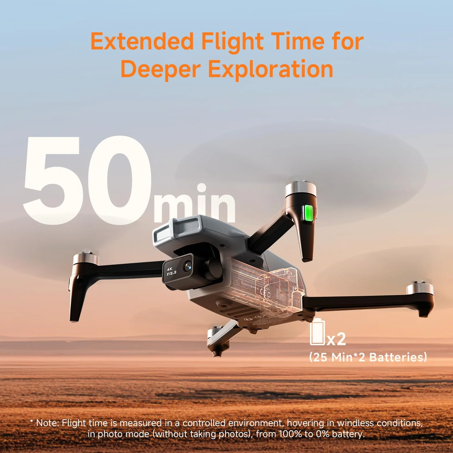 Ameta S20 Dron z Kamerą 4K Professional, Dron z GPS dla Dzieci i Dorosłych z Automatycznym Powrotem, 50 Minutowym Czasem Lotu, Trybem Inteligentnym, Sterowaniem Gestami, Wadze Poniżej 249g