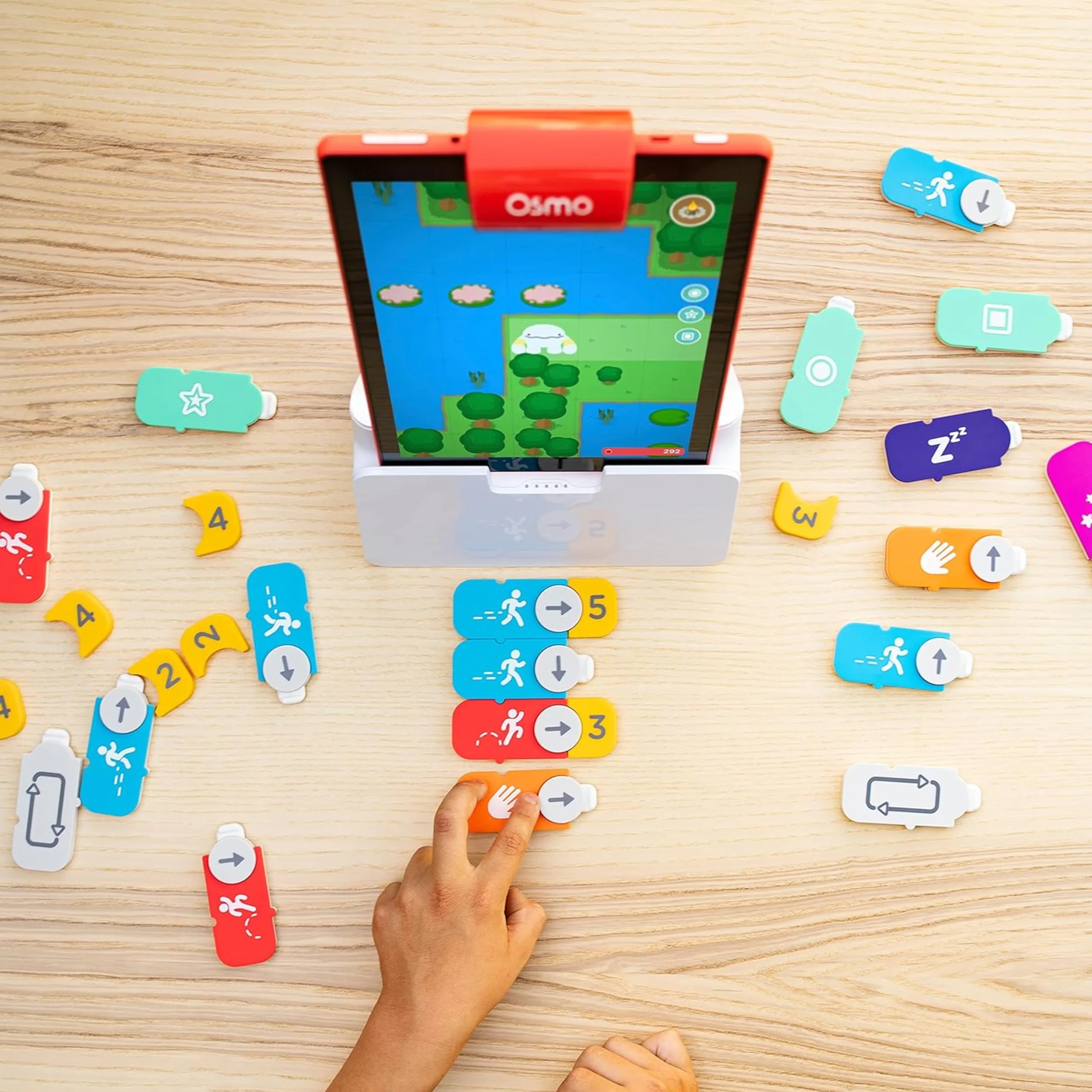 Osmo - Coding Starter Kit for Fire Tablet - 3 Educational Learning Games - Ages 5-10+ - Learn to Code, Coding Basics & Coding Puzzles - STEM Toy (Osmo Fire Tablet Base Included)