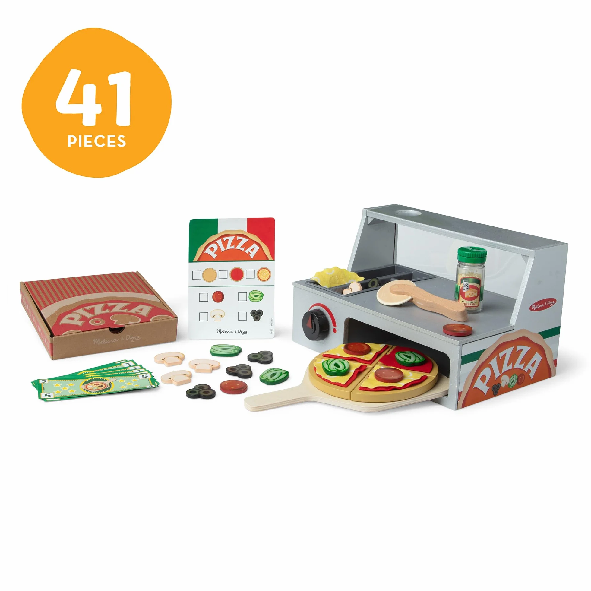 Melissa & Doug Upiec Pizza Lada Zestaw do Zabawy Dla Dzieci | Wiek 3+ Lata| Udawaj bawisz się | Prezent dla chłopca lub dziewczyny