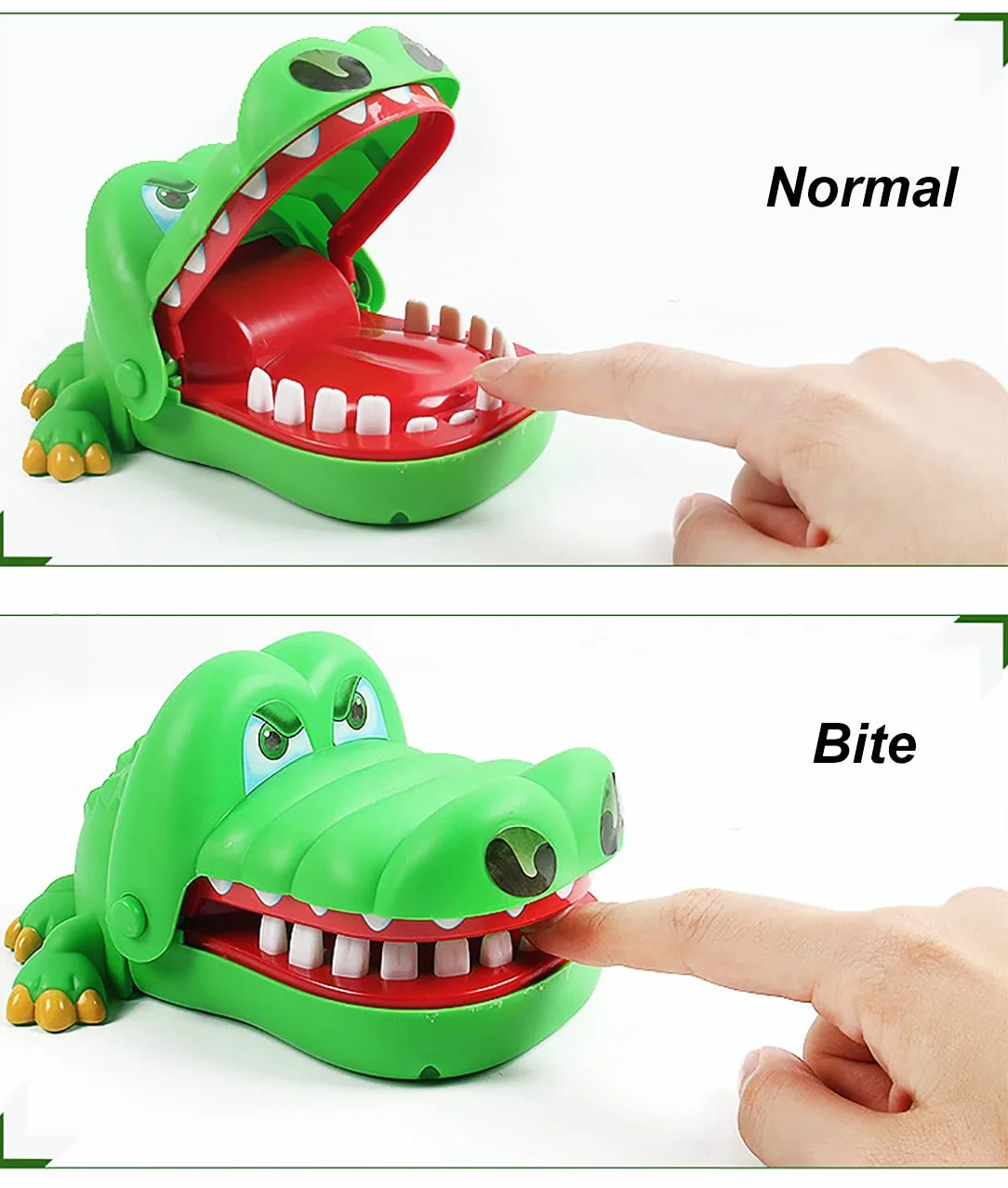 Najnowsza zabawka krokodyla klasyczna usta dentysta gryzienie palec gra rodzinna dla dzieci gra akcji zręcznościowa zabawka (21 x 14,5 x 10 cm)