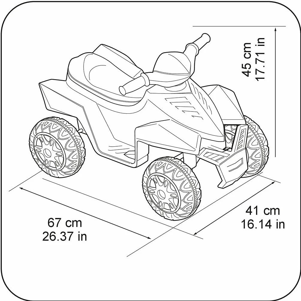 FEBER - Quad Racy 6V, samochód elektryczny dla dzieci w wieku od 18 miesięcy do 3 lat, z przepustnicą, duże i wytrzymałe koła zapewniające stabilność, do 40 min baterii, z dołączoną ładowarką, Famosa
