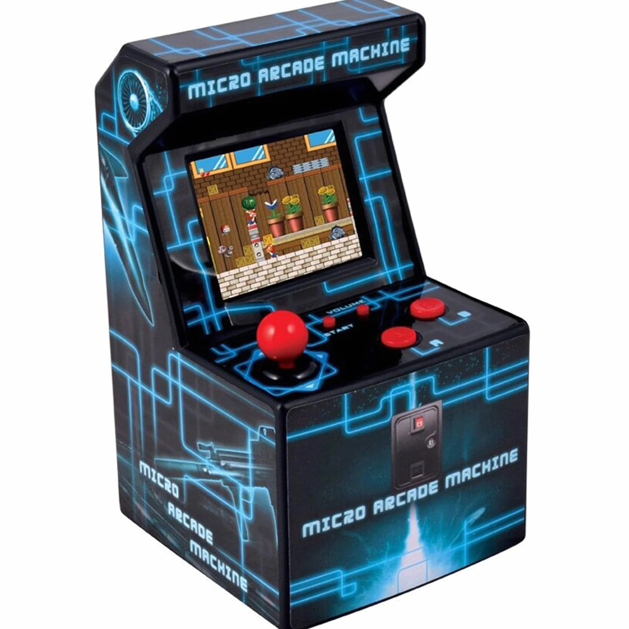 ITAL - Mini Arcade Retro / przenośny terminal dla geeków z 250 wbudowanymi grami / 16 bitów / gadżet idealny jako prezent dla dzieci i dorosłych (niebieski)