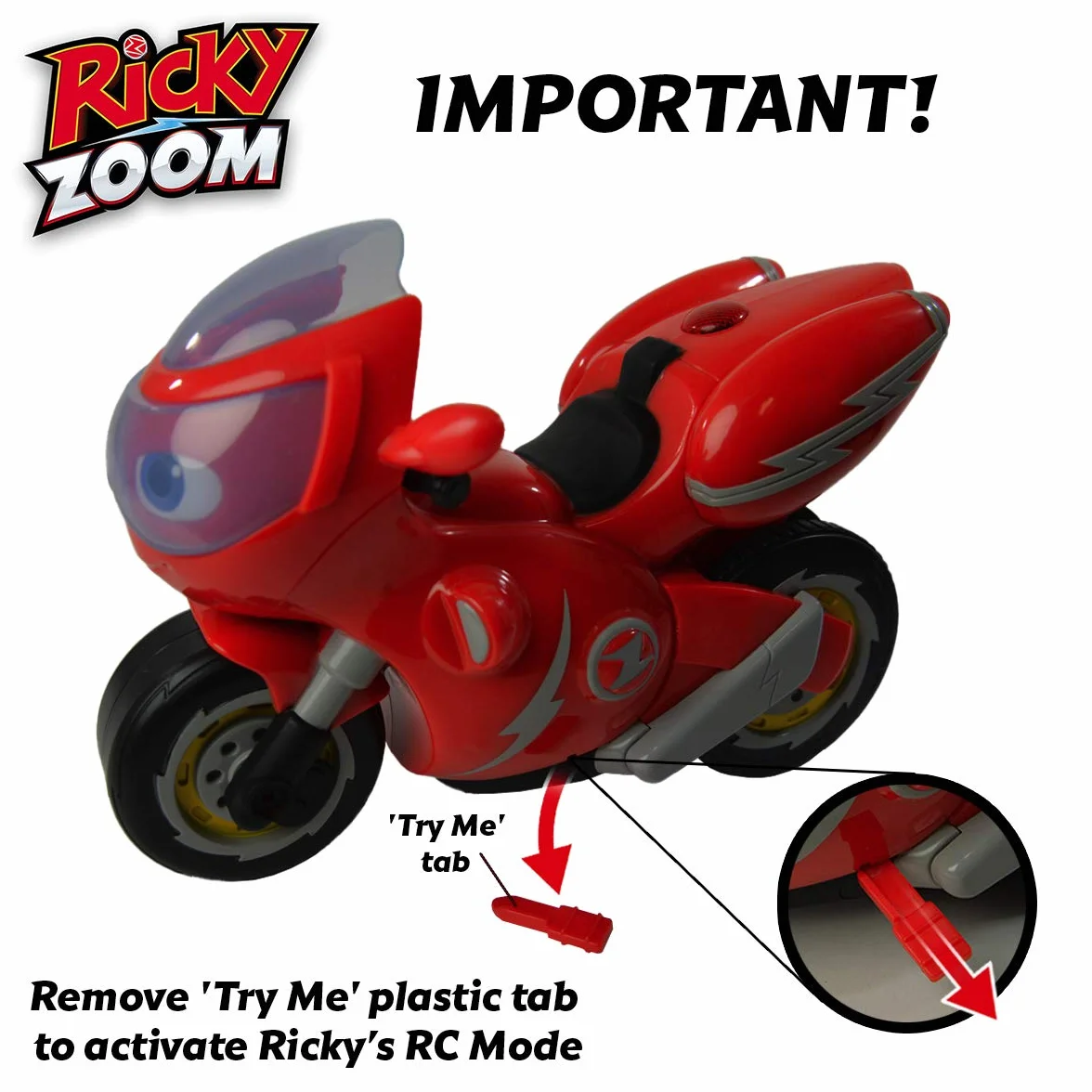 RC Turbo Trick Ricky, motocykl kaskaderski z pilotem zdalnego sterowania sprawia, że Wheelies i zapierające dech w piersiach obroty o 360 stopni, Ricky Zoom zapewnia doskonałe przygody dla