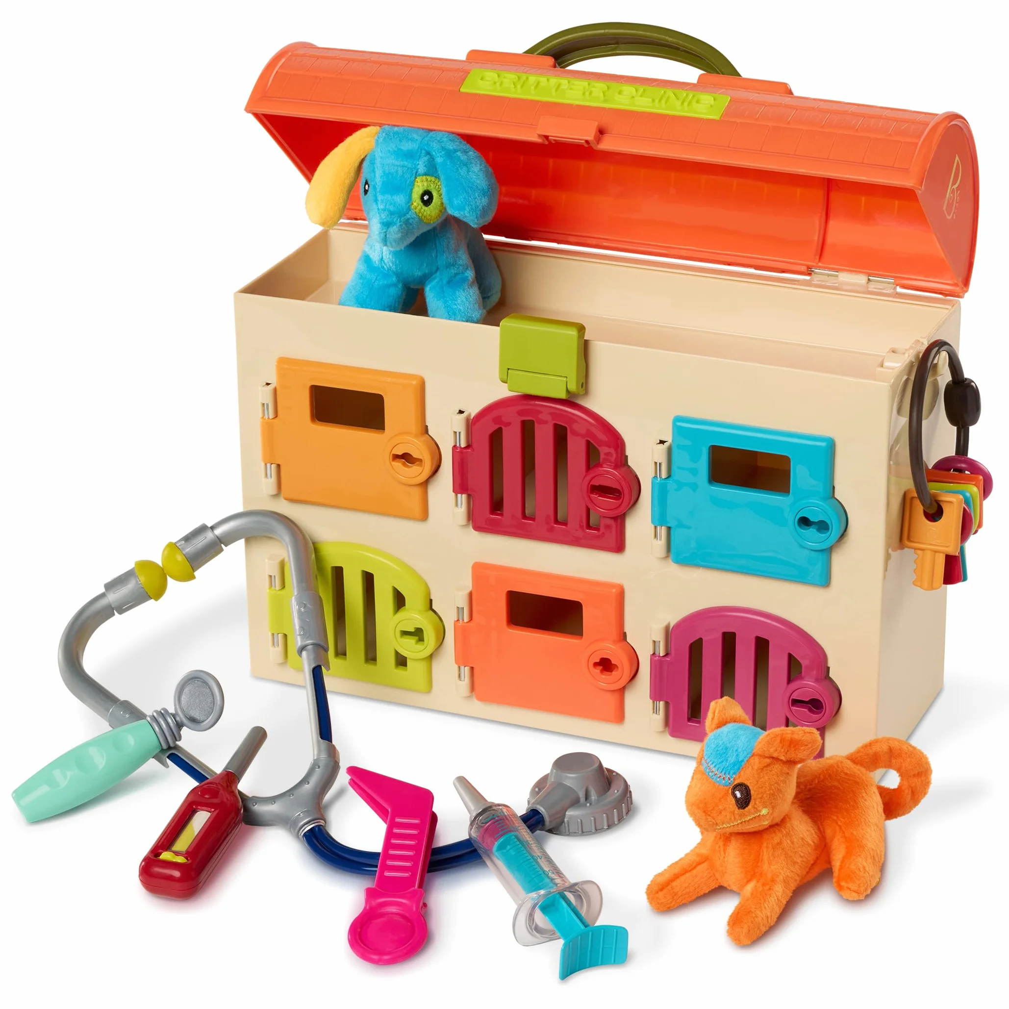 B. Toys By Battat Critter Clinic Zestaw do Zabawy w Weterynarza, Wielokolorowy, 30.5 x 11.4 x 25.4 cm