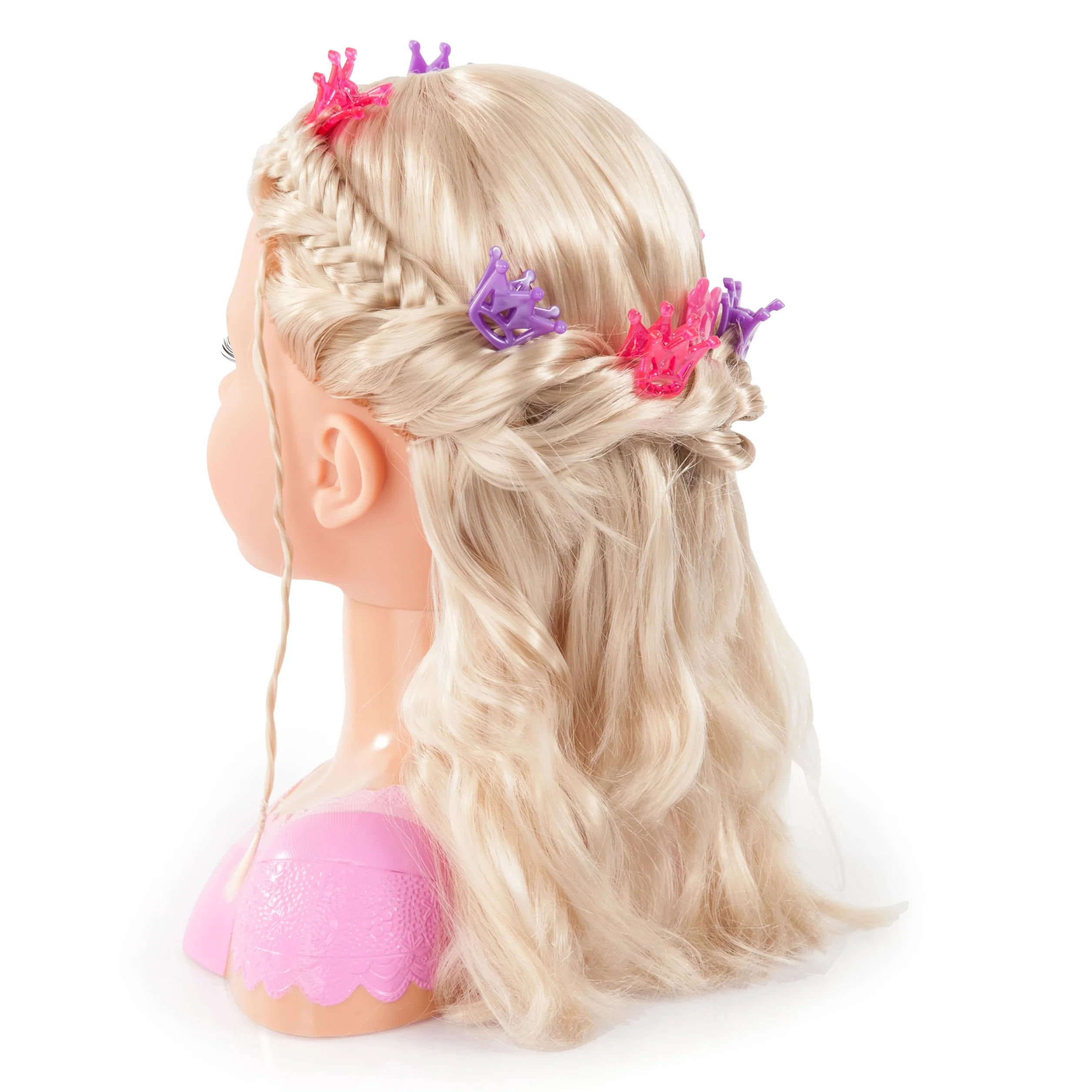 Bayer Design 90088AA Głowa do stylizacji dla dzieci, lalka do stylizacji Charlene Super Model z akcesoriami, blond włosy