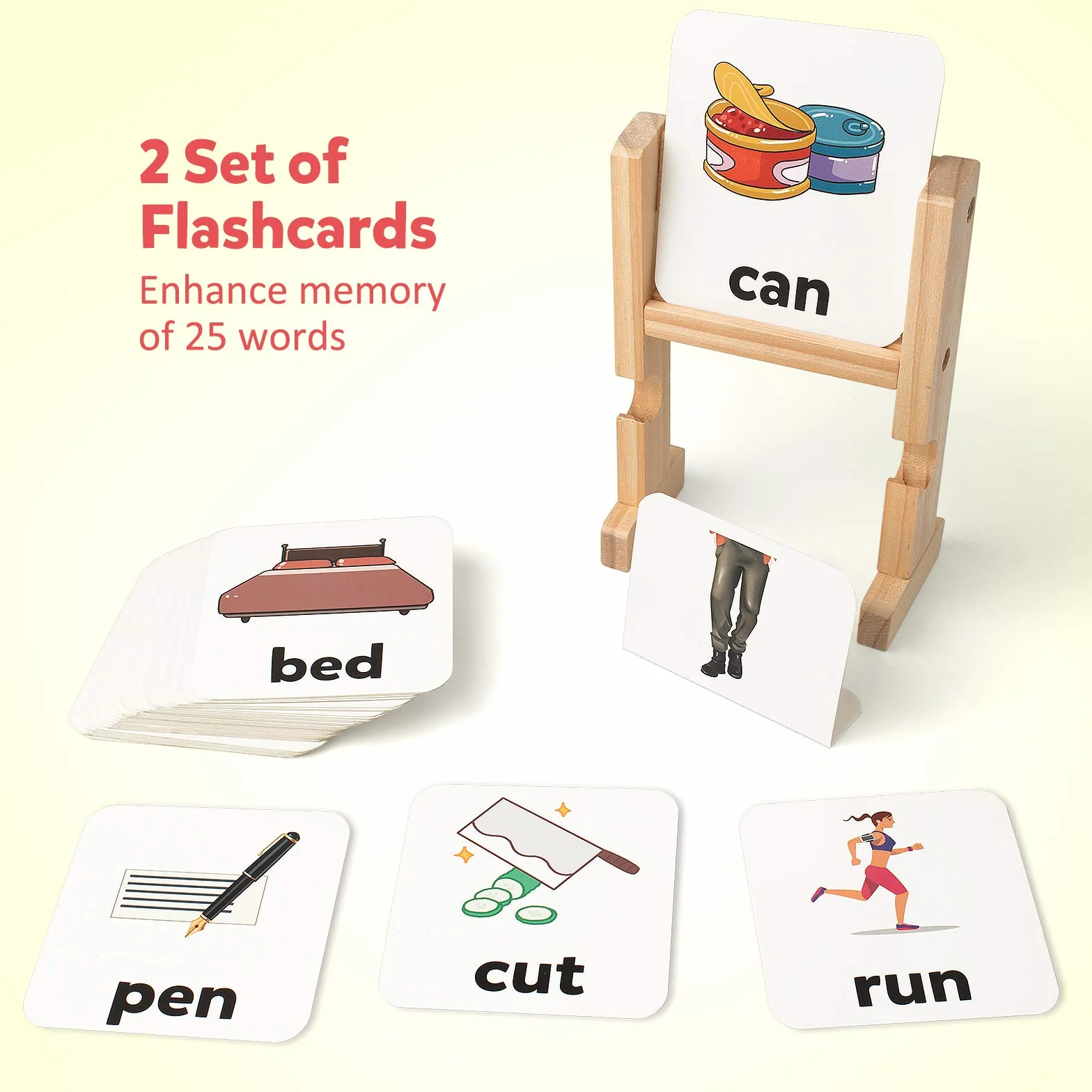 Coogam Gry ortograficzne z kolorowymi blokami,Karty Flash Drewniane Puzzle z dopasowanymi literami dla dzieci,2 w 1 Widok Słowa Montessori Spinning Nauka manipulacji alfabetem Zabawka