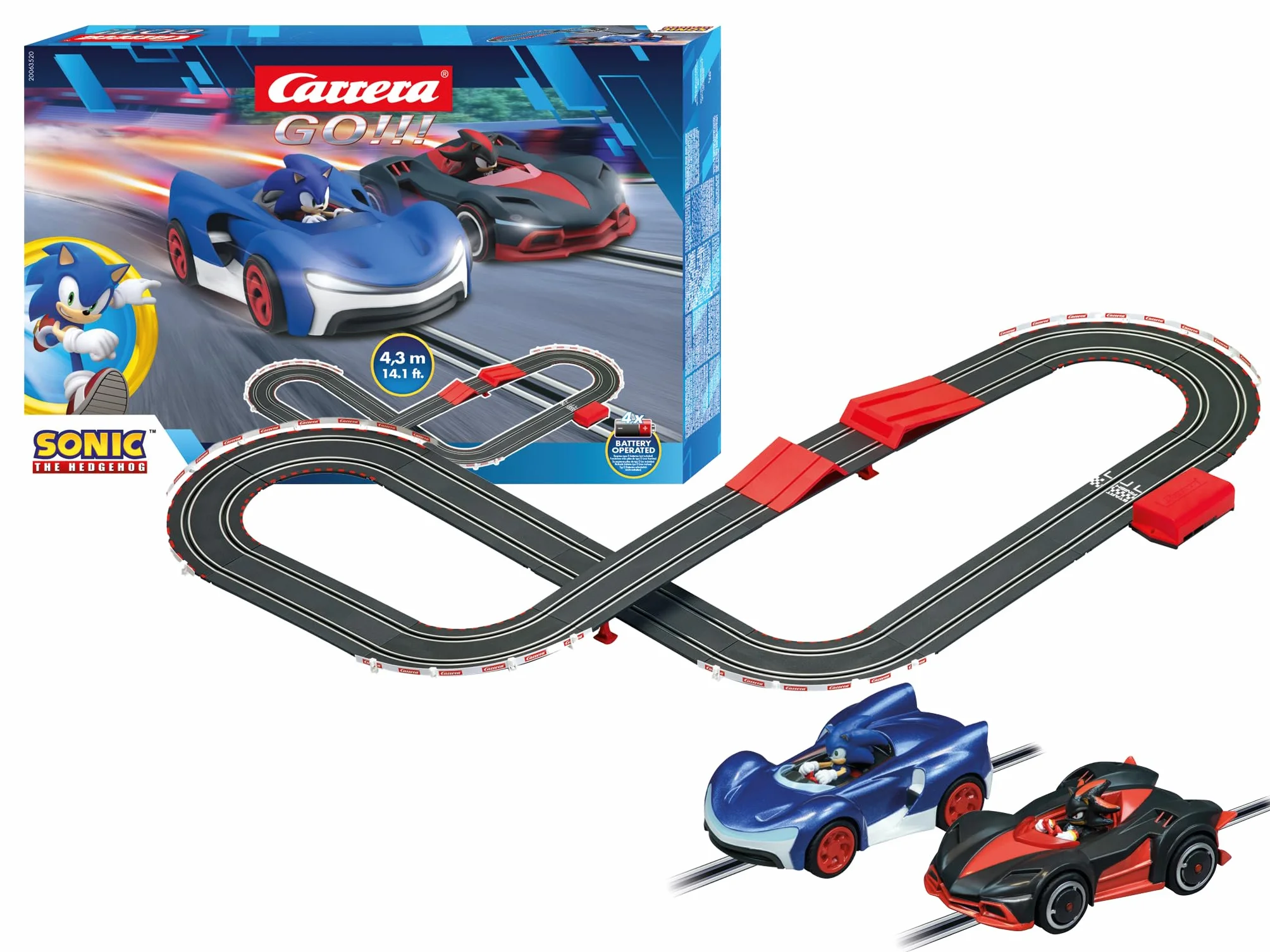 Carrera Jeż Sonic tor wyścigowy zasilany bateryjnie SEGA oficjalna licencja