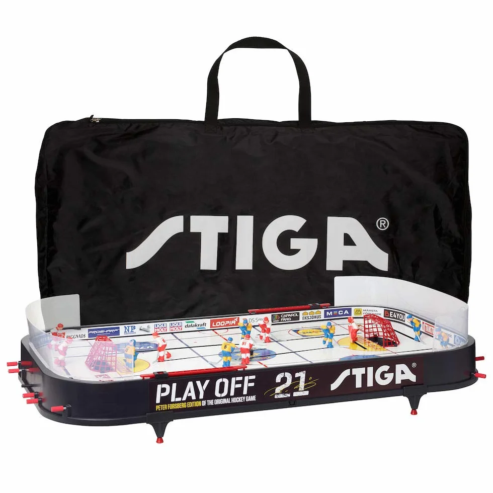 STIGA Blat Rod Hockey Game Play Off 21 – klasyczna akcja hokeja na lodzie z ulepszonymi funkcjami, łatwy montaż, zawiera 2 krążki - zabawa dla wszystkich grup wiekowych