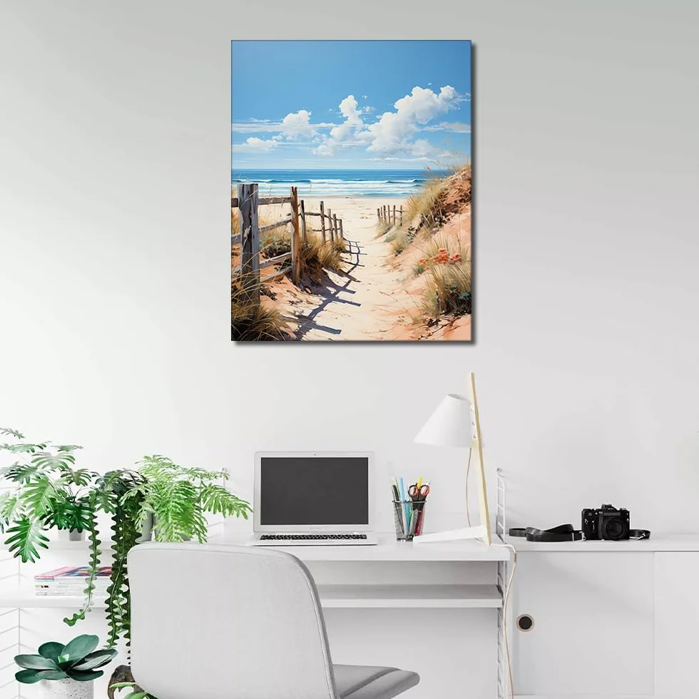 Malowanie po numerach plaża zestaw dla dorosłych 40 x 50 cm bez ramki