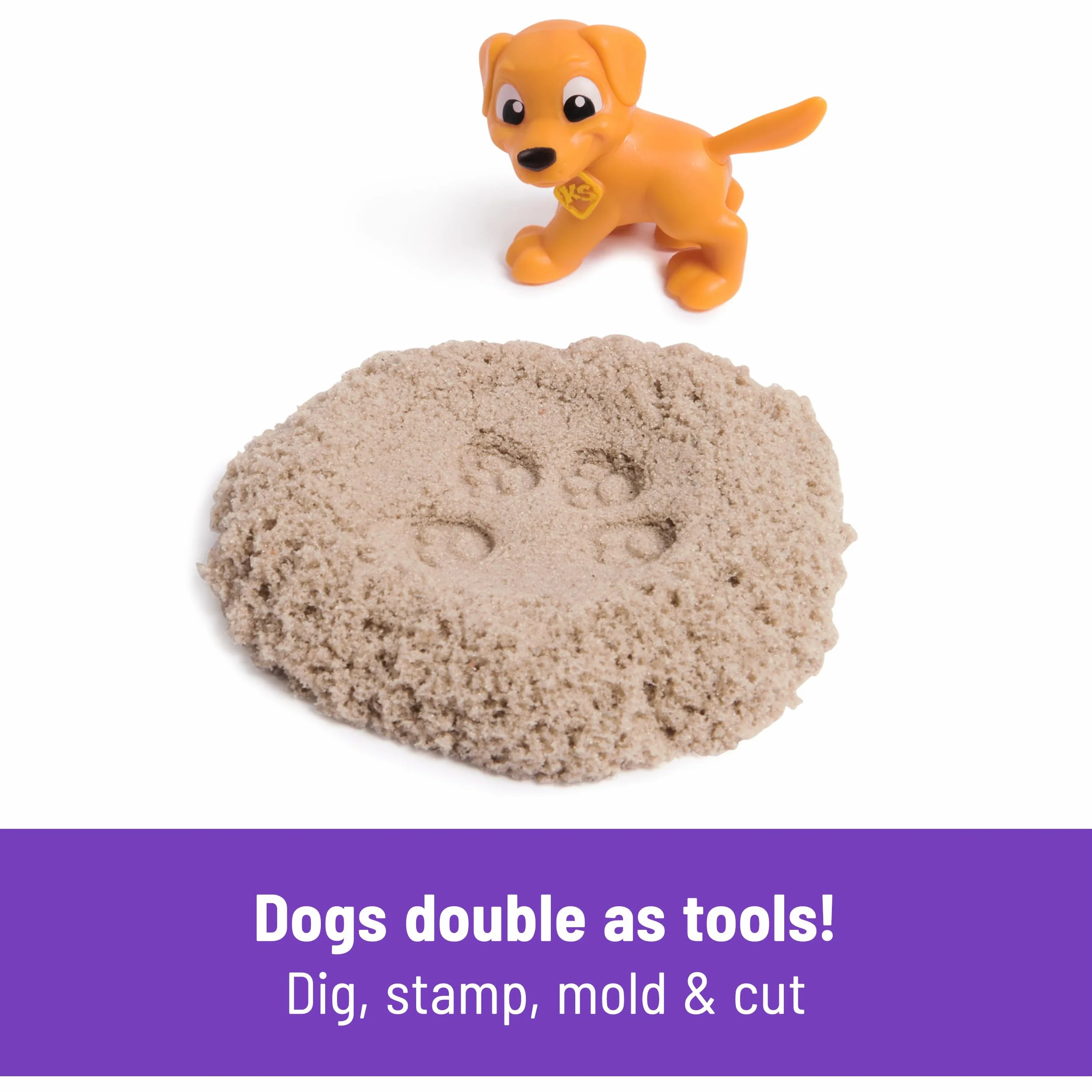 Kinetic Sand Walizka dla psów Park – 680 g piasku, 3 psy, 2 narzędzia do piasku i akcesoria, od 3 lat