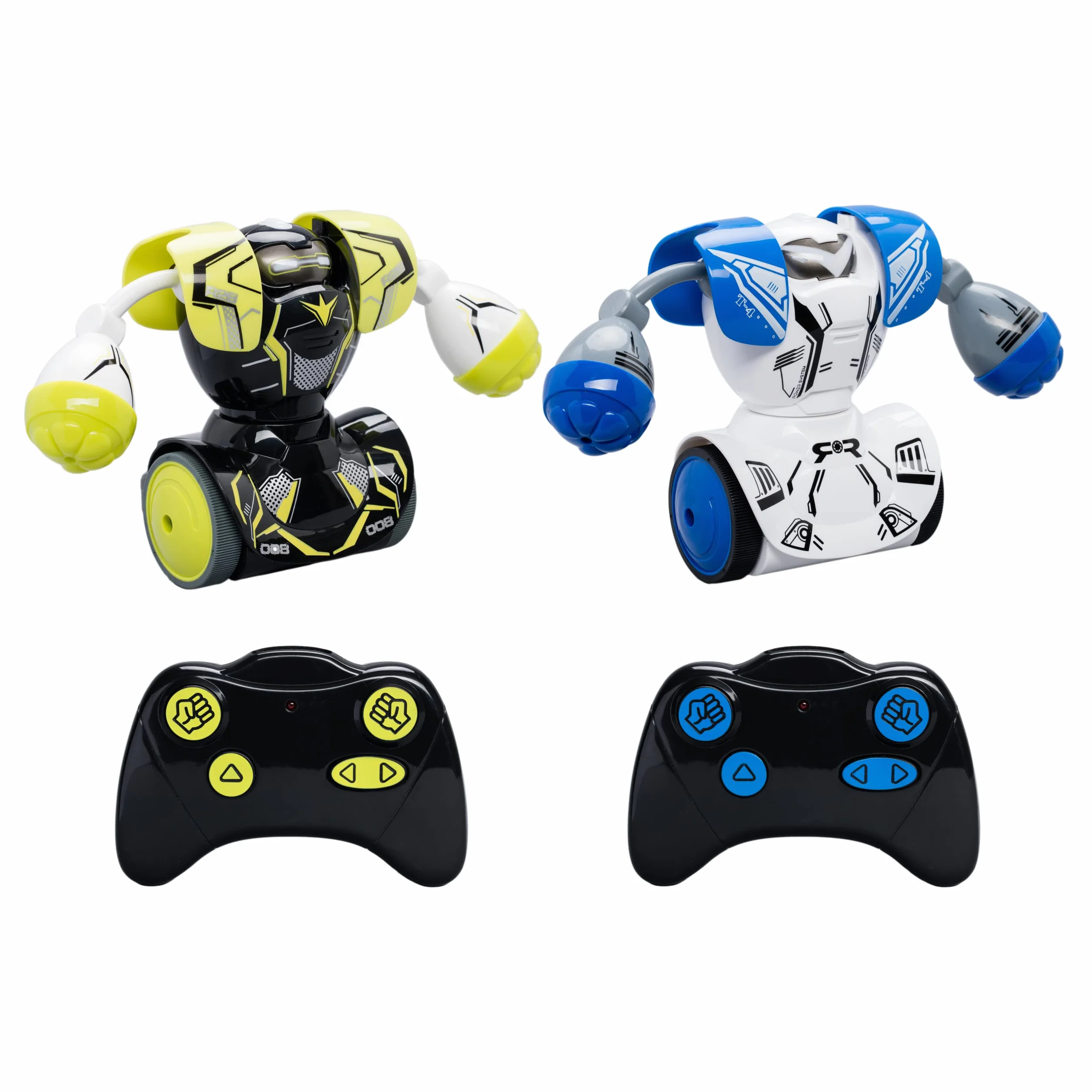 YCOO Zestaw 2 robotów Kombat Boxeur Pilot zdalnego sterowania 14 cm, Naprzód i uderz przeciwnika, Zabawka z efektami dźwiękowymi i świetlnymi, Od 5 lat