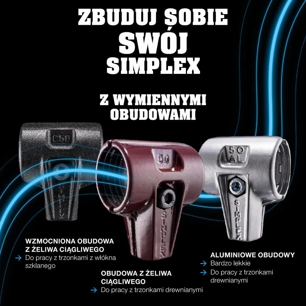 Młotek ochronny SIMPLEX, kompozycja gumowa, z podstawką; z obudową z żeliwa ciągliwego i wysokiej jakości drewnianym trzonkiem | śr. = 80 mm | 3022.280
