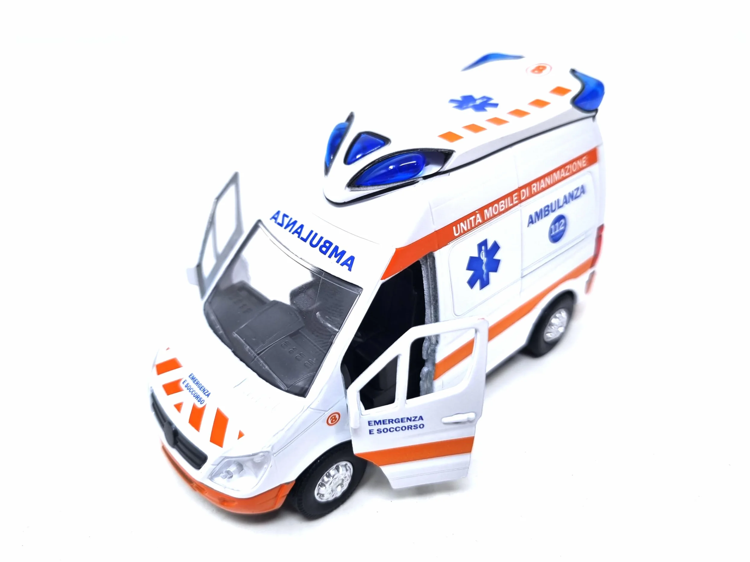 PLAYJOCS GT-8177 Włoski karetka metalowy samochód zabawka dla dzieci i kolekcjonerów.