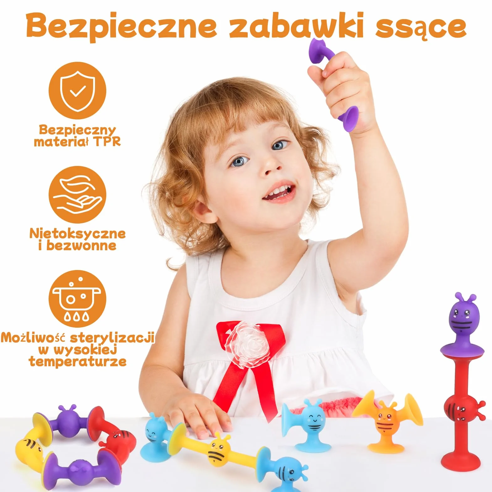 42 zabawki z przyssawką, silikonowa przyssawka, zabawka do wanny dla dzieci od 3 lat, sensoryczna zabawka ssąca, zabawka antystresowa, zabawka podróżna dla dzieci i dorosłych