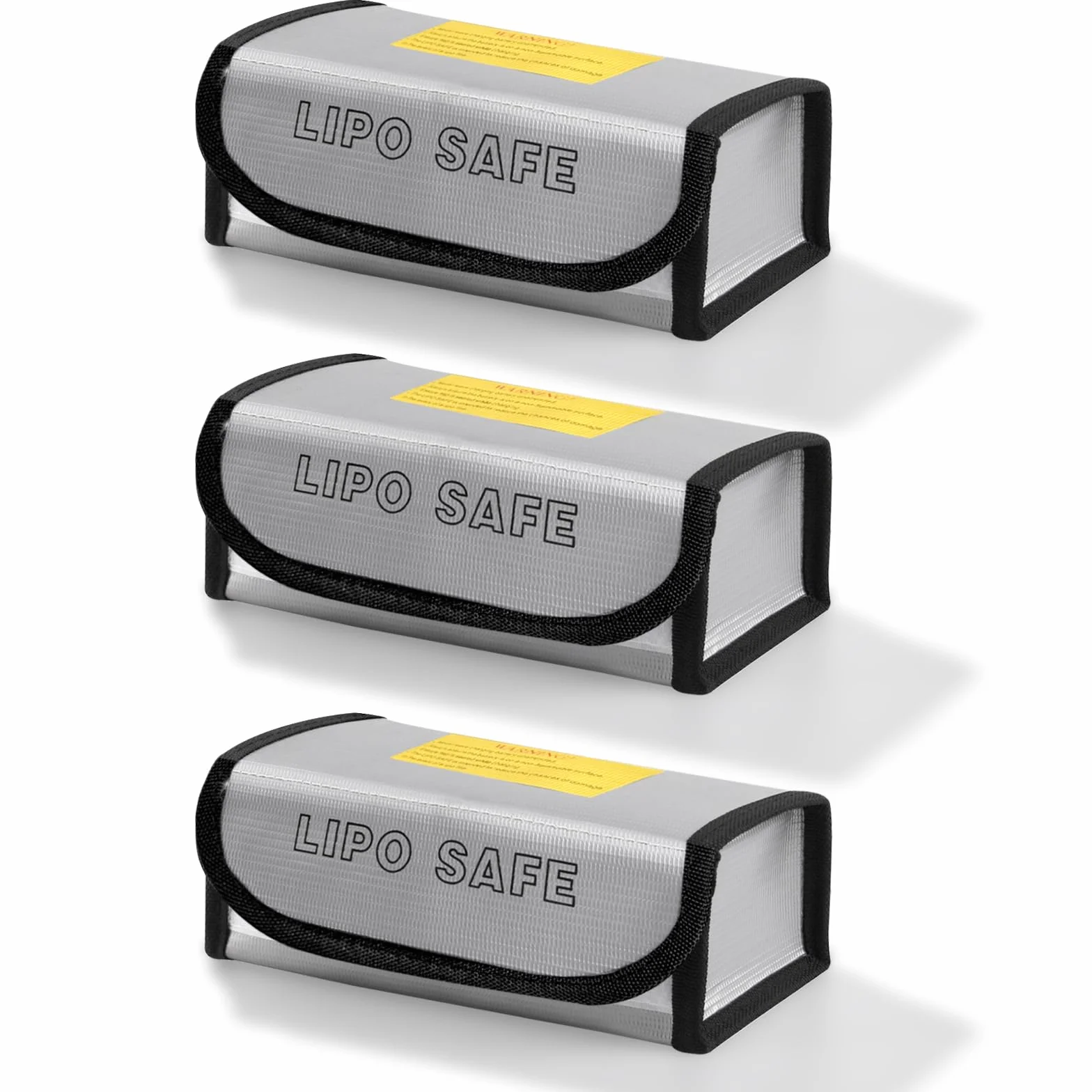 3 sztuki Lipo Safe Bag – ognioodporna torba na baterie, odporna na wysokie temperatury, torba bezpieczeństwa do akumulatorów Lipo/Ebike nadaje się do ładowania, przechowywania, transportu (18,5 x 7,5