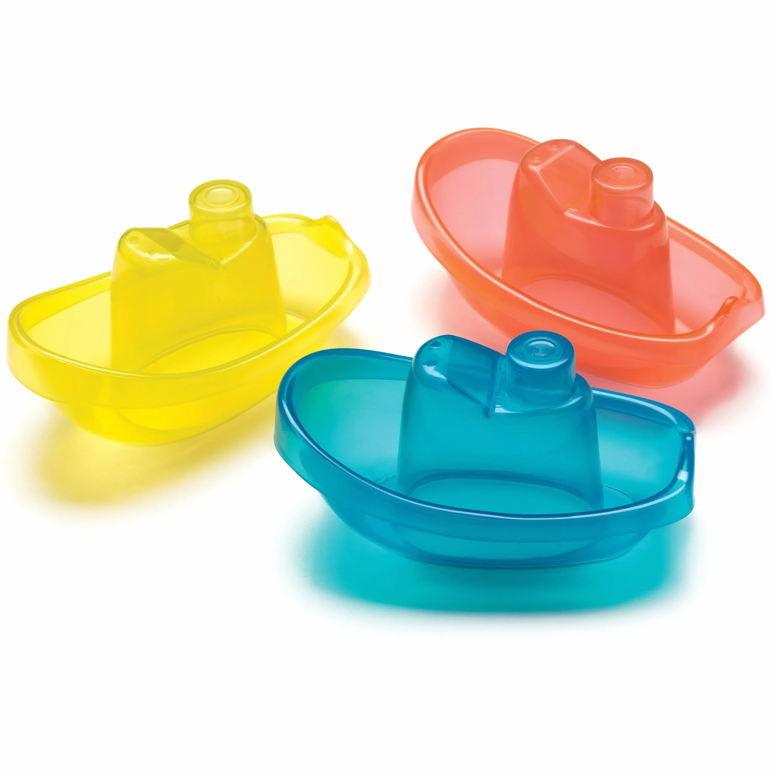 Playgro Łódki kąpielowe, 3 sztuki, nie zawierają BPA, od 6. miesiąca życia, kolor niebieski/czerwony/żółty, 40146